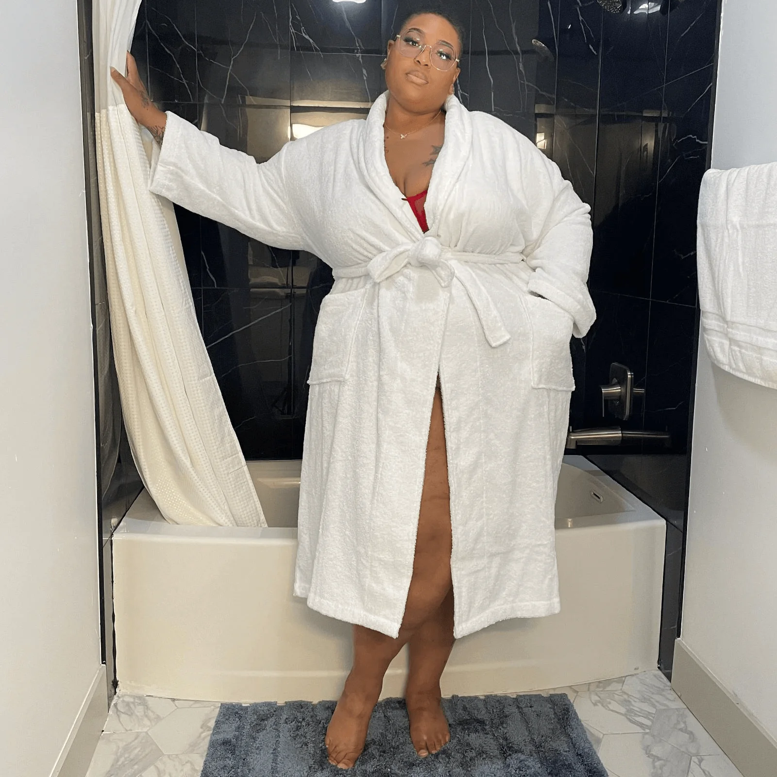 Floof Bath Robe - White - Image 15