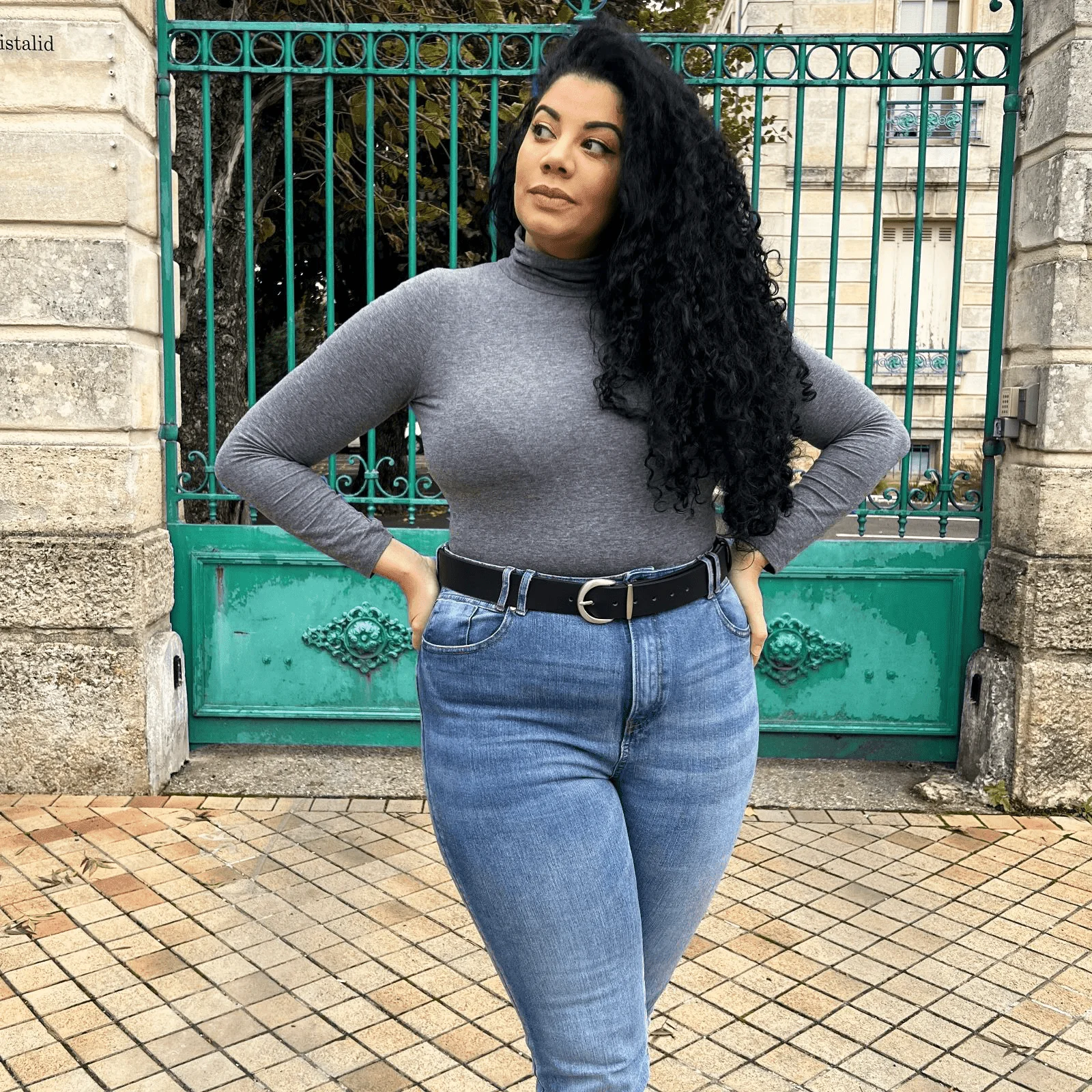 Vegan Leather Waist Belt - Silver - Image 3