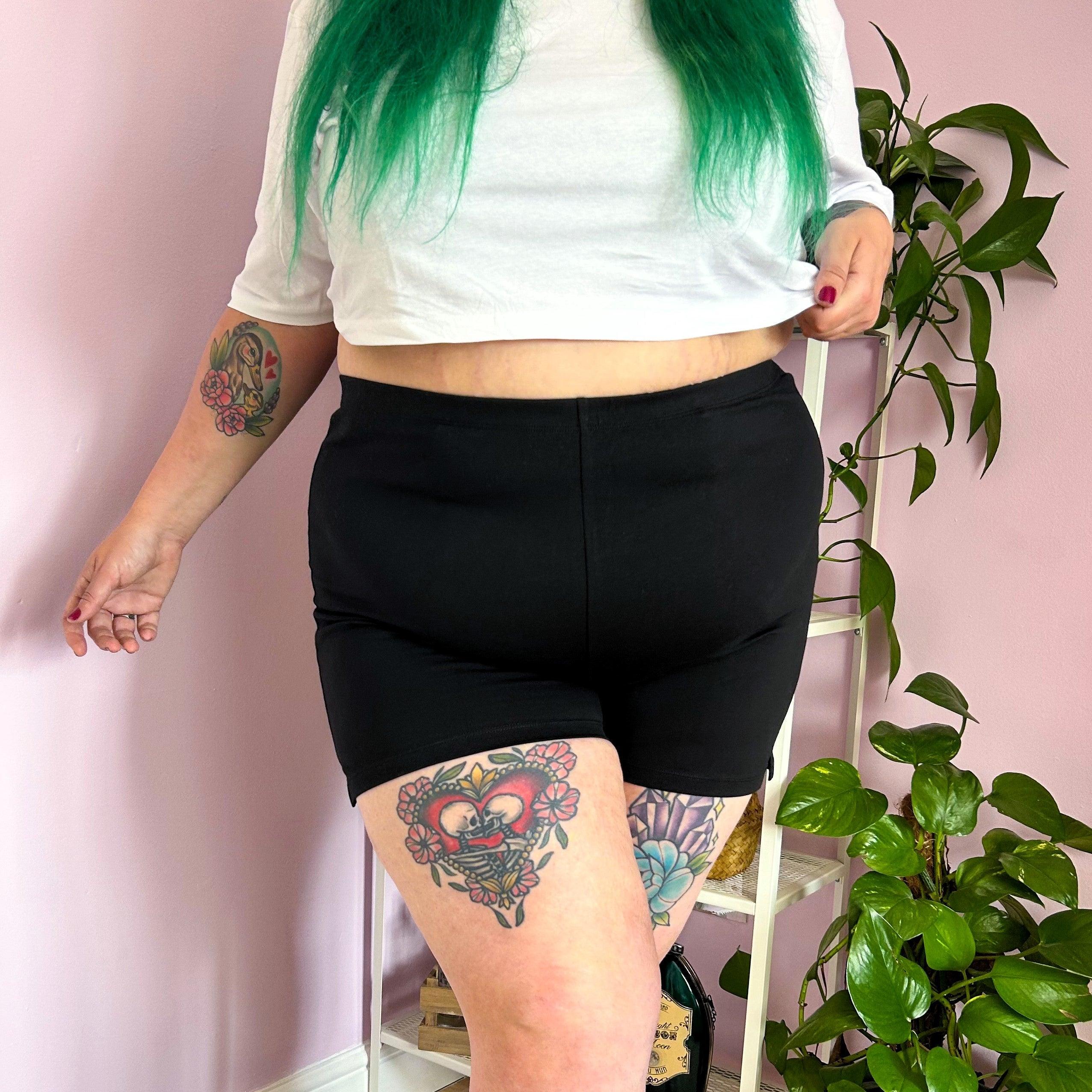 Organic Cotton Femme Boxer Shorts - Black - Image 11