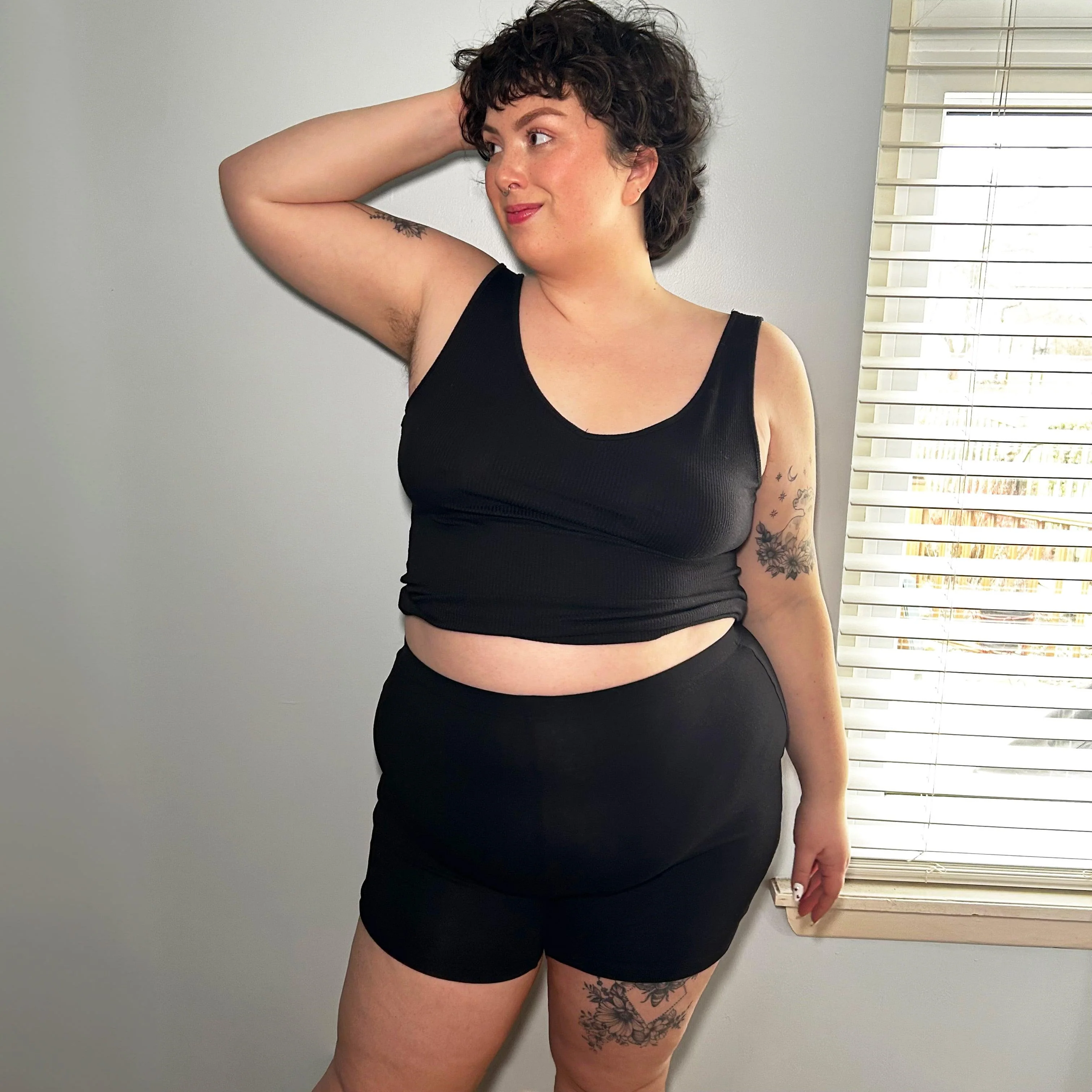 Organic Cotton Femme Boxer Shorts - Black - Image 13