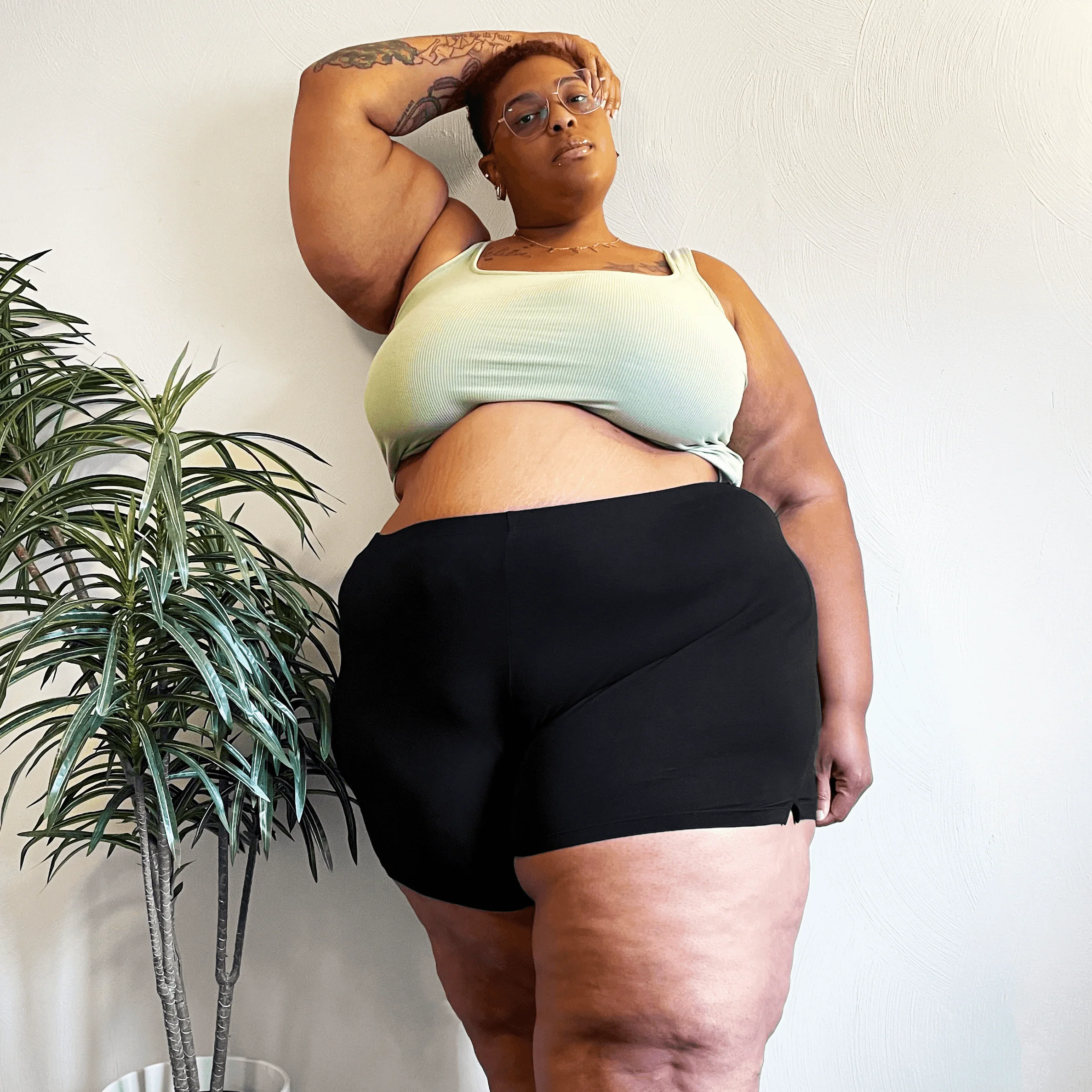 Organic Cotton Femme Boxer Shorts - Black - Image 3