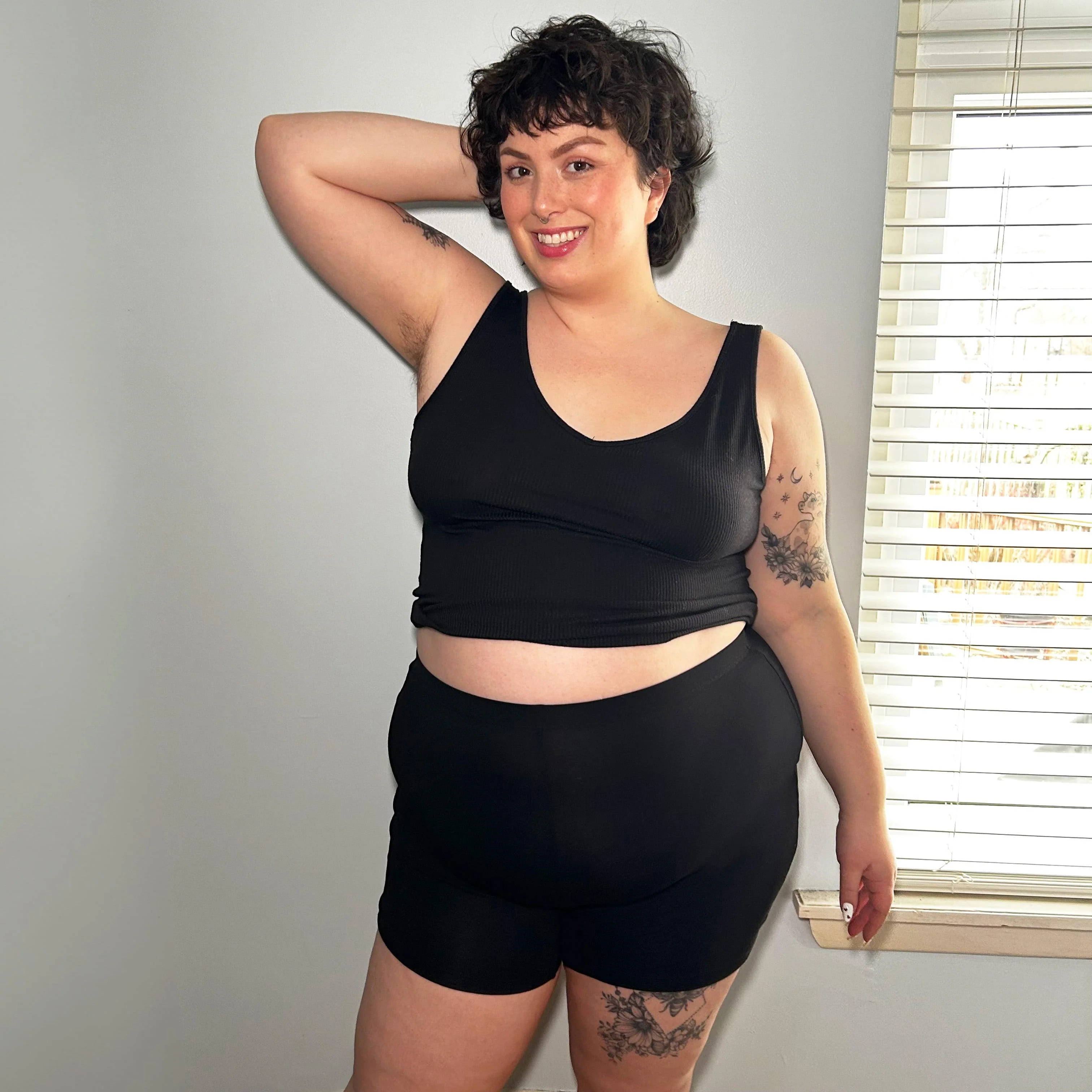 Organic Cotton Femme Boxer Shorts - Black - Image 4
