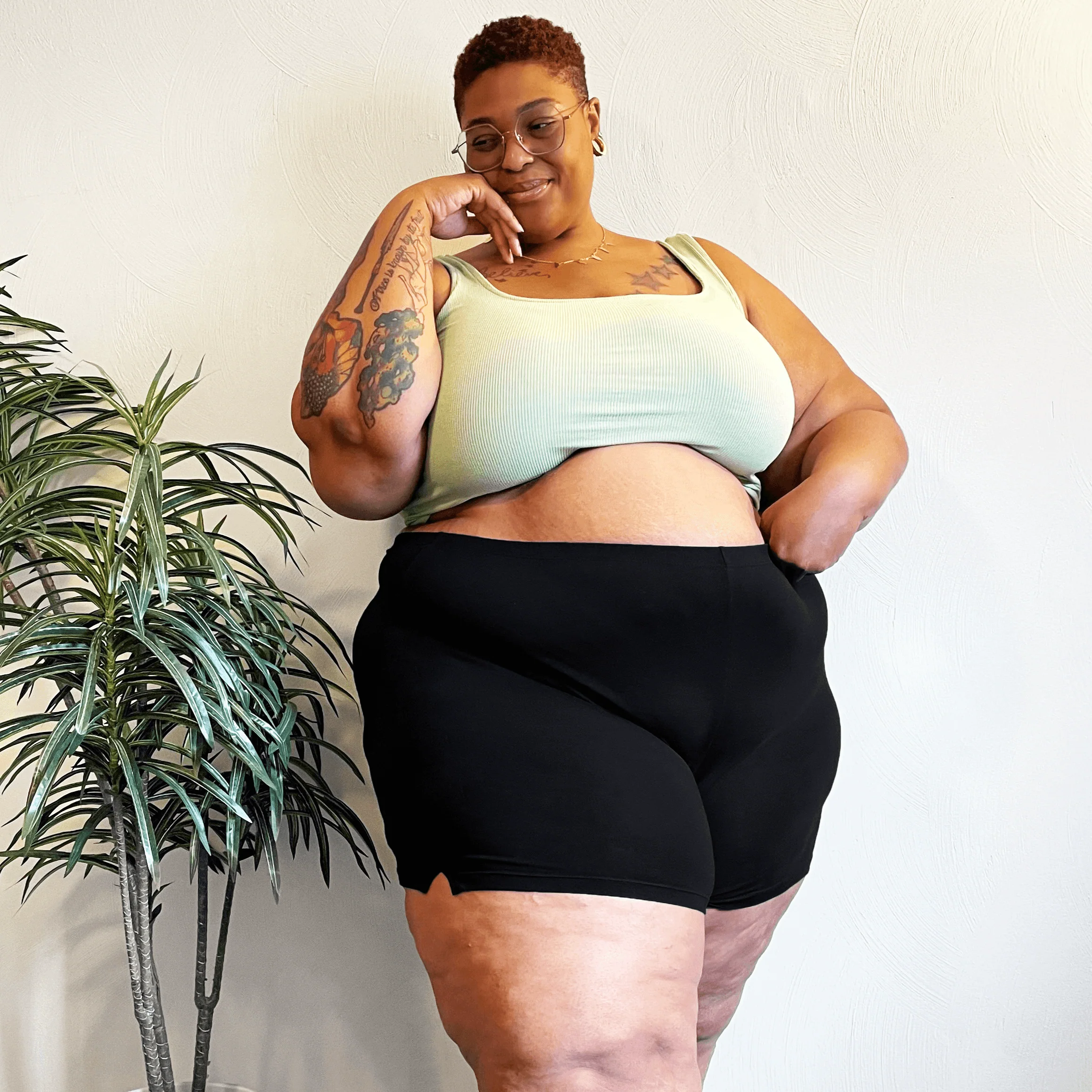 Organic Cotton Femme Boxer Shorts - Black - Image 9