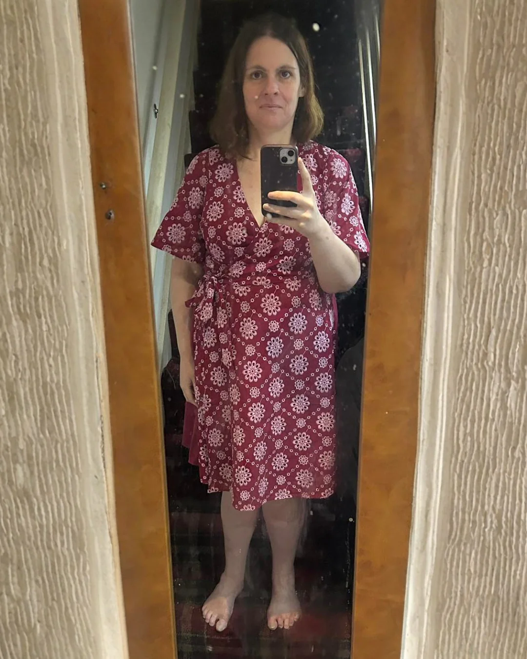 Broderie Anglaise Wrap Dress - Blood Red - Image 5