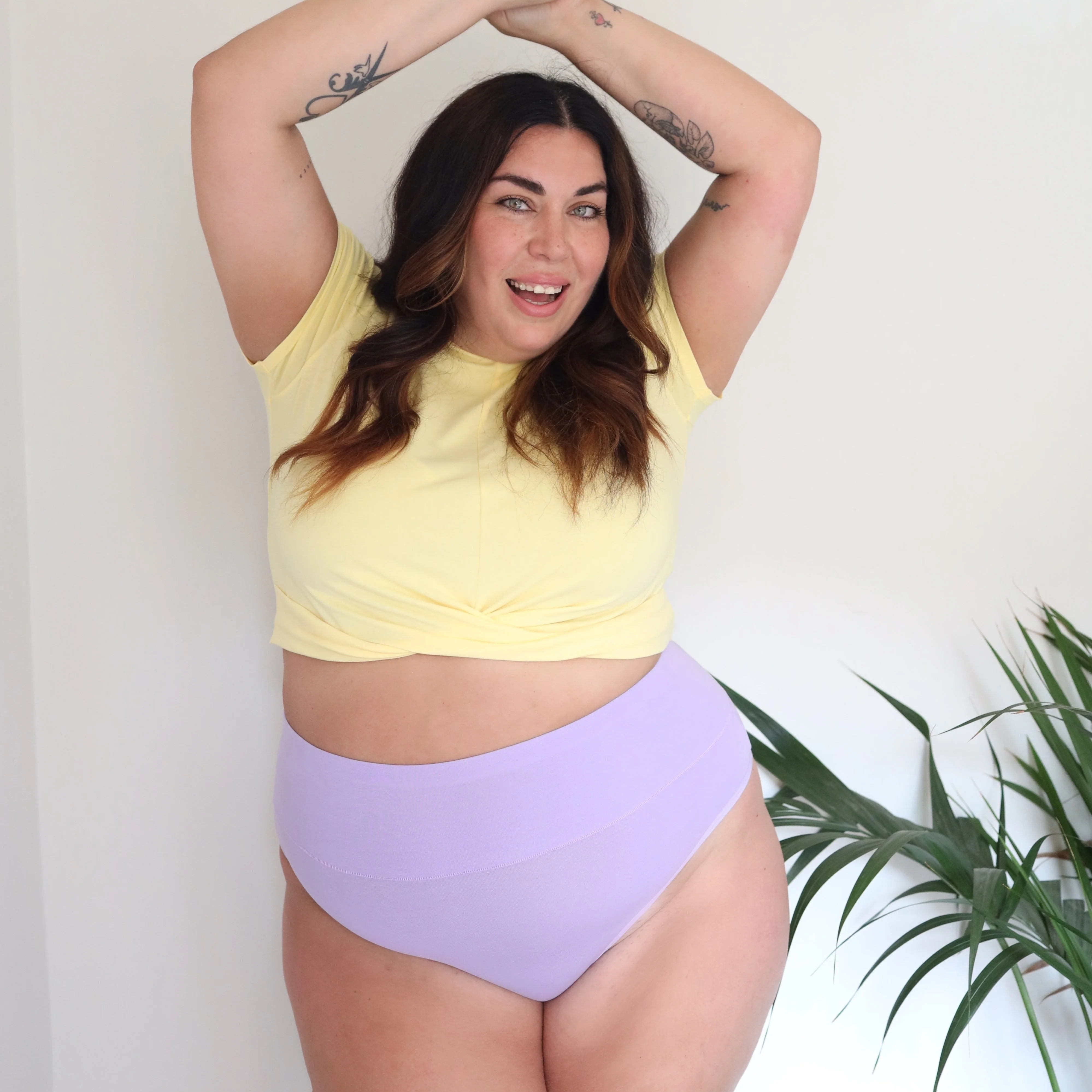 Organic Cotton Cheeky High Leg Knickers - Cassis de Violet - Image 6