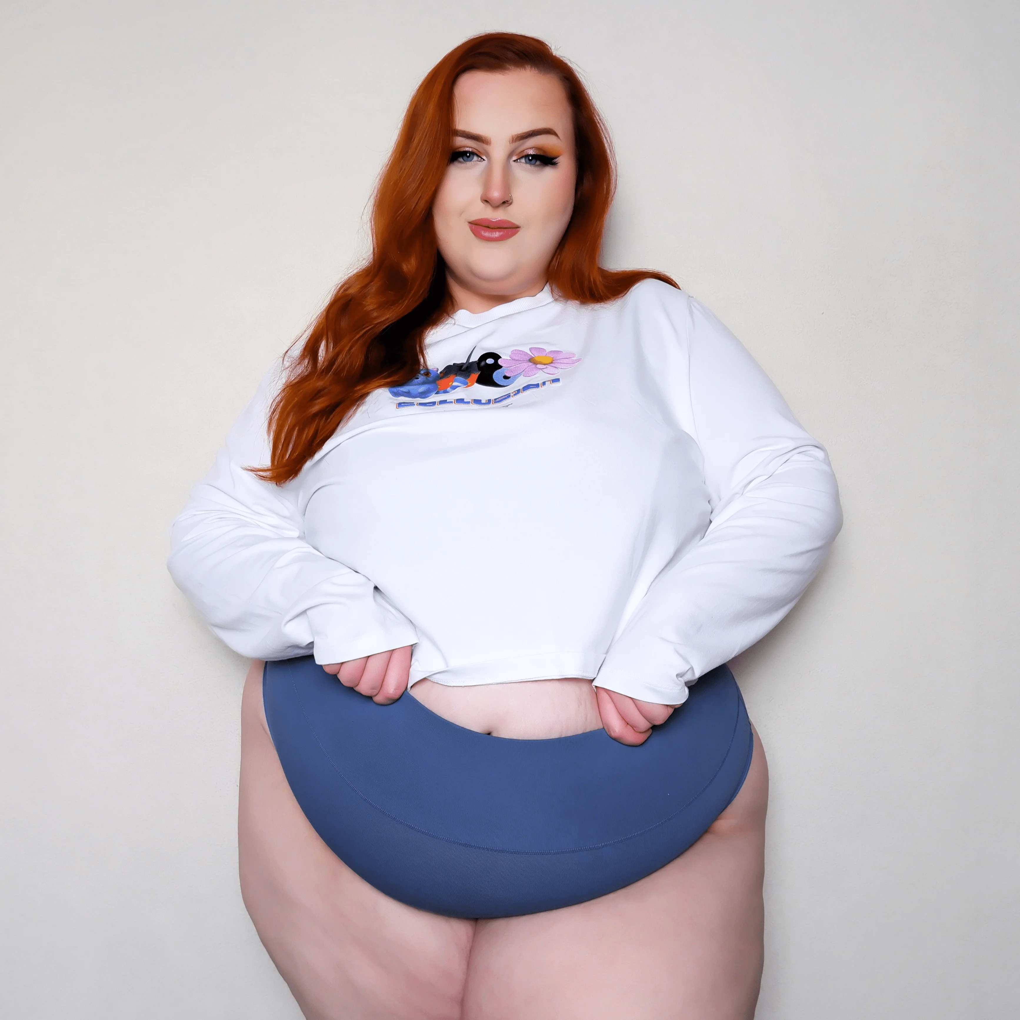 Organic Cotton Cheeky High Leg Knickers - Denim - Image 10