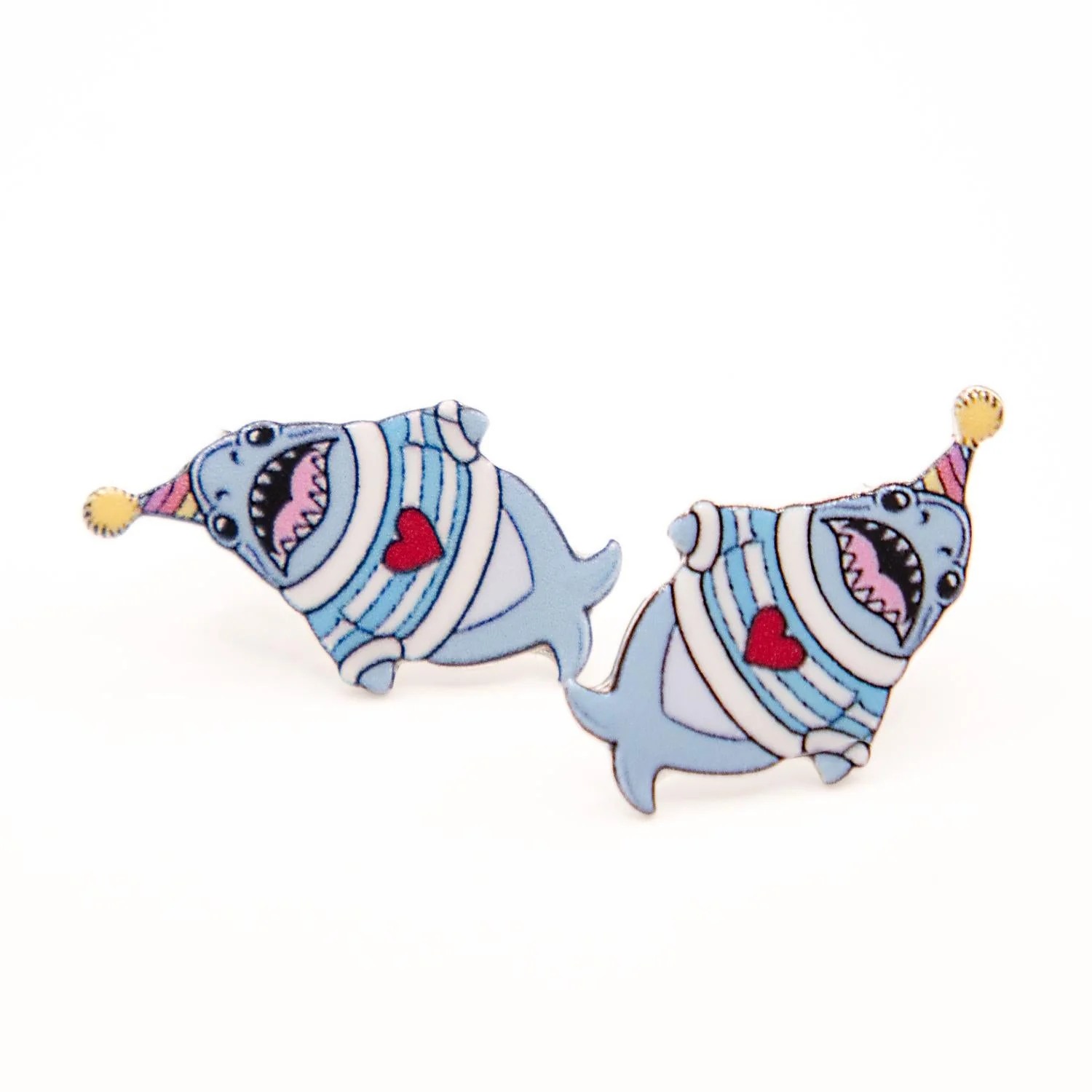 Party Chompy Shark Earrings - Silver - Image 4