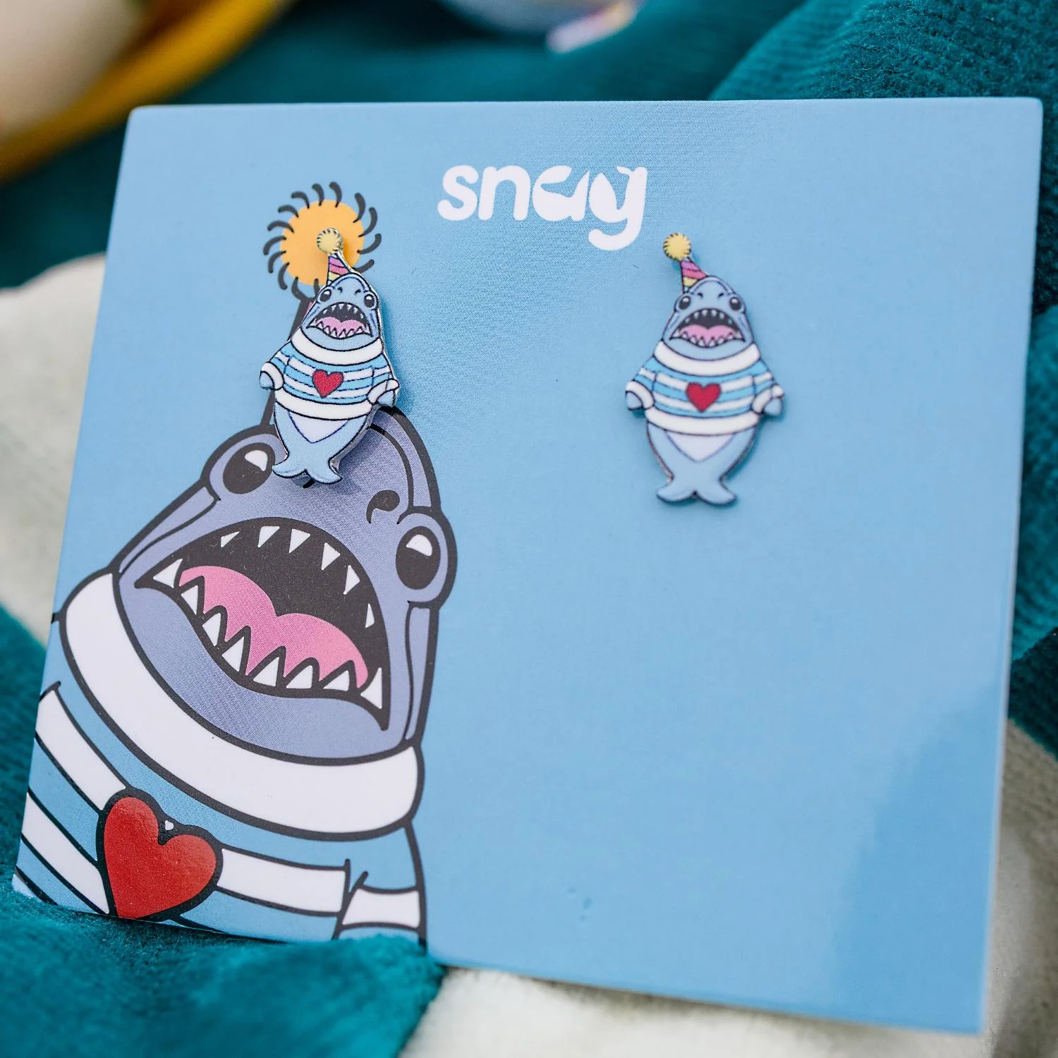 Party Chompy Shark Earrings - Silver - Image 5