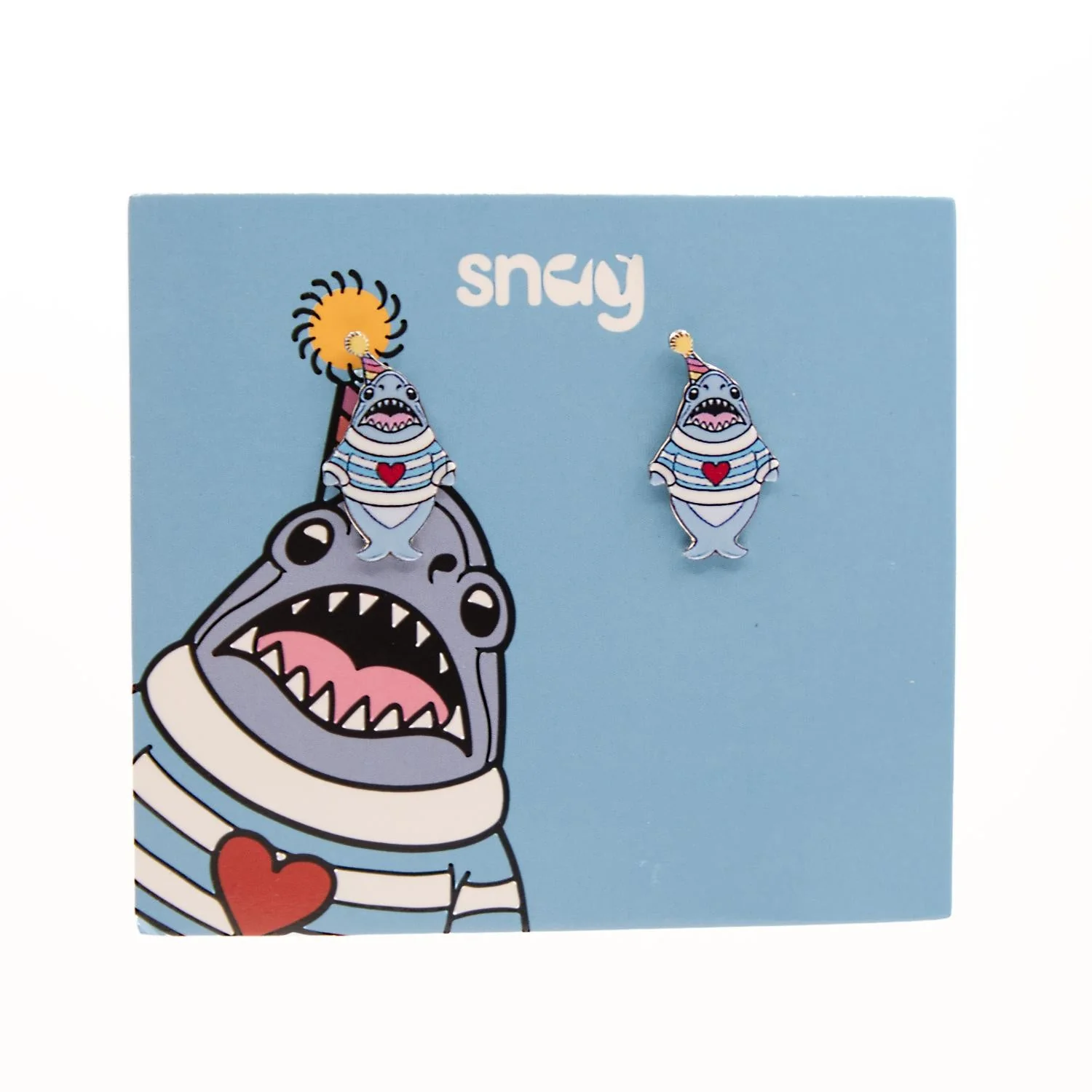 Party Chompy Shark Earrings - Silver - Image 6