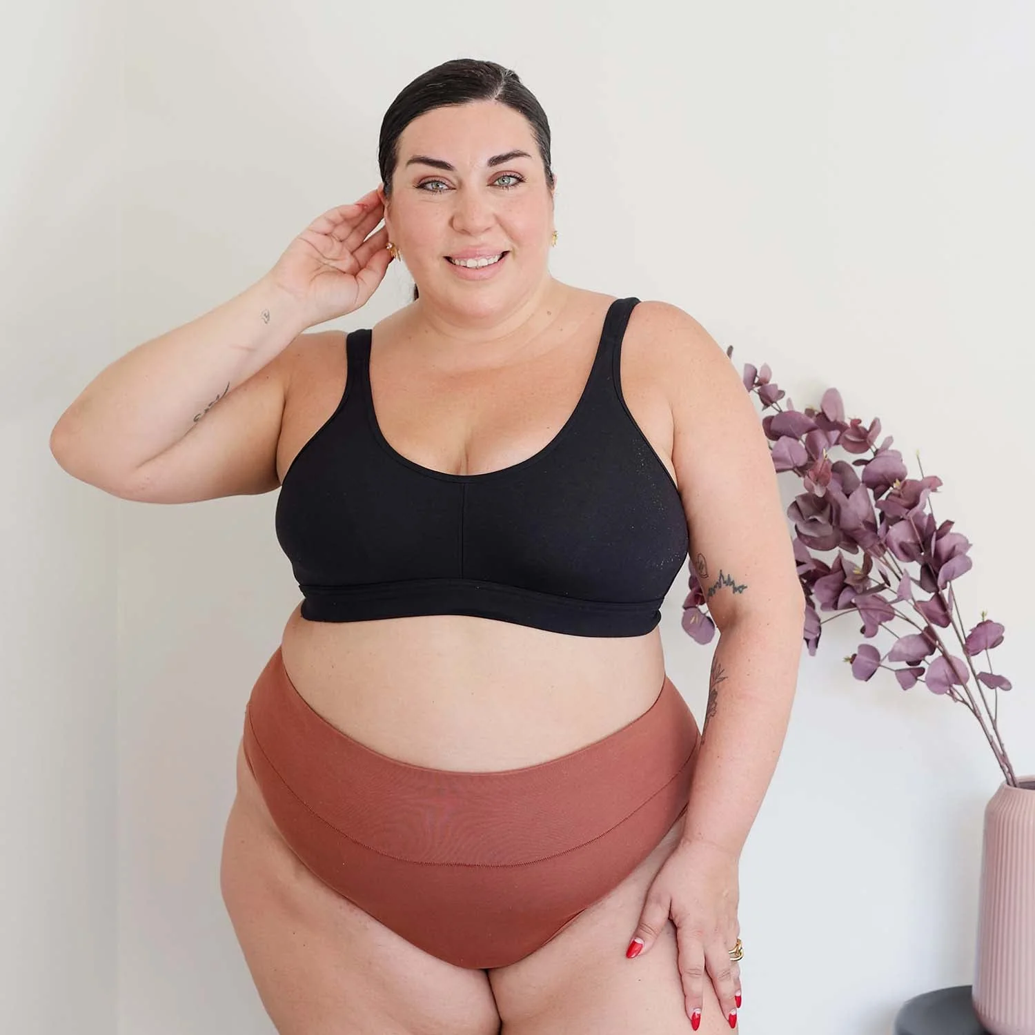 Organic Cotton Bra - Black - Image 25