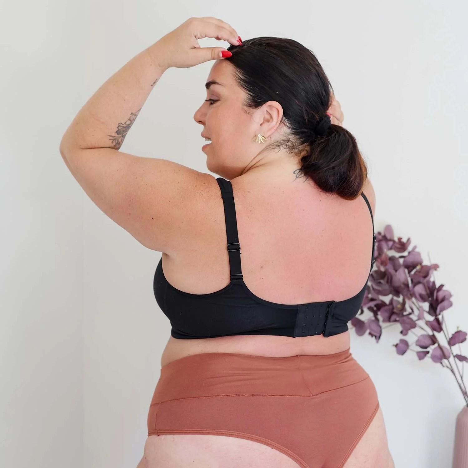 Organic Cotton Bra - Black - Image 32