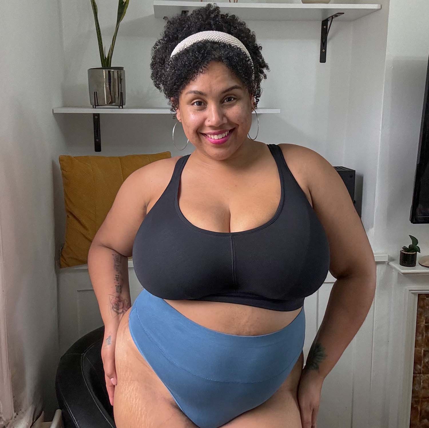 Organic Cotton Bra - Black - Image 5