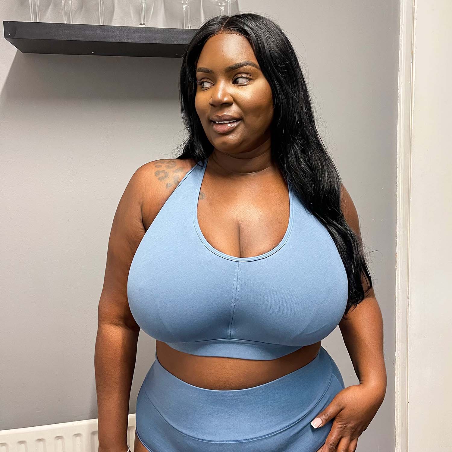 Organic Cotton Bra - Denim - Image 14
