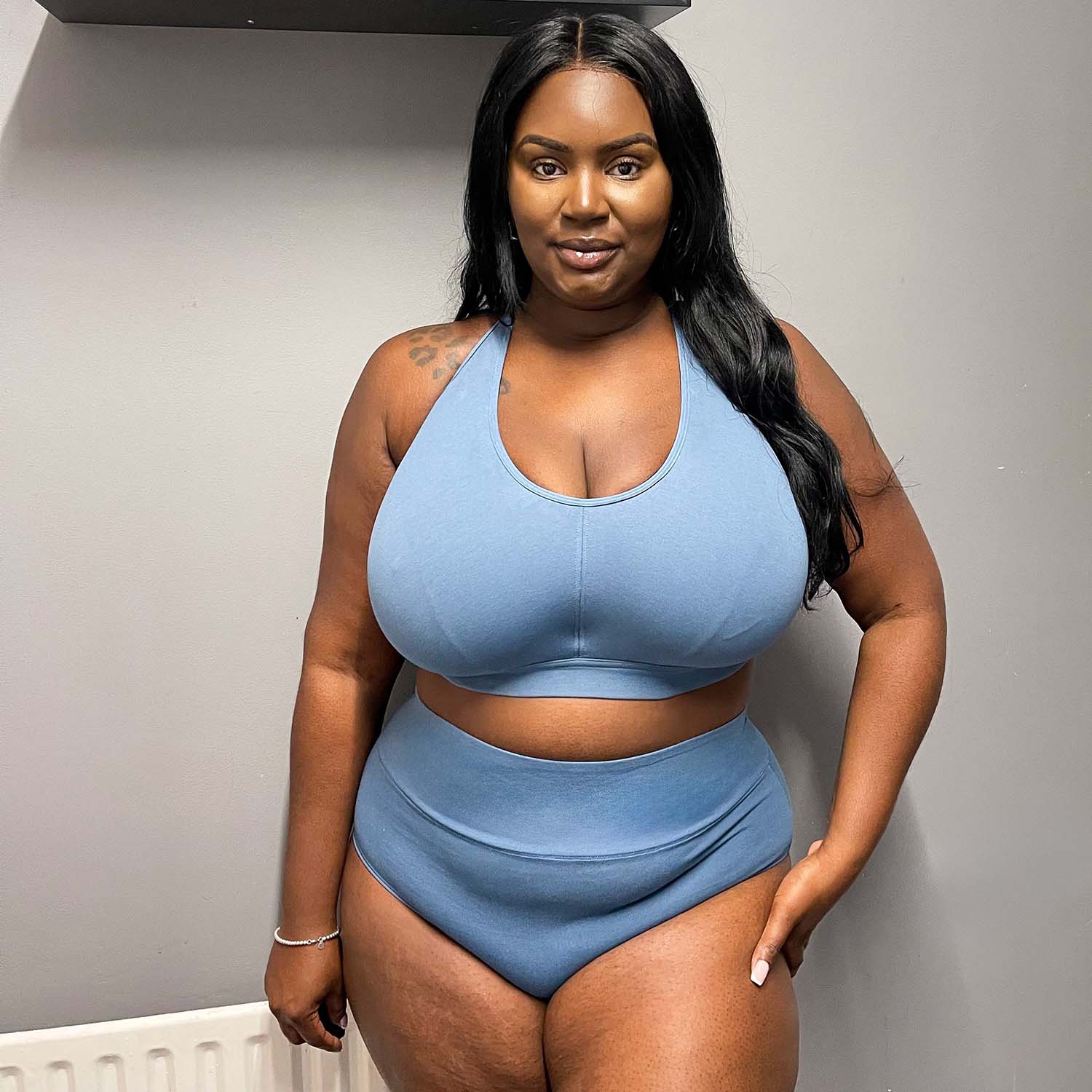 Organic Cotton Bra - Denim - Image 17