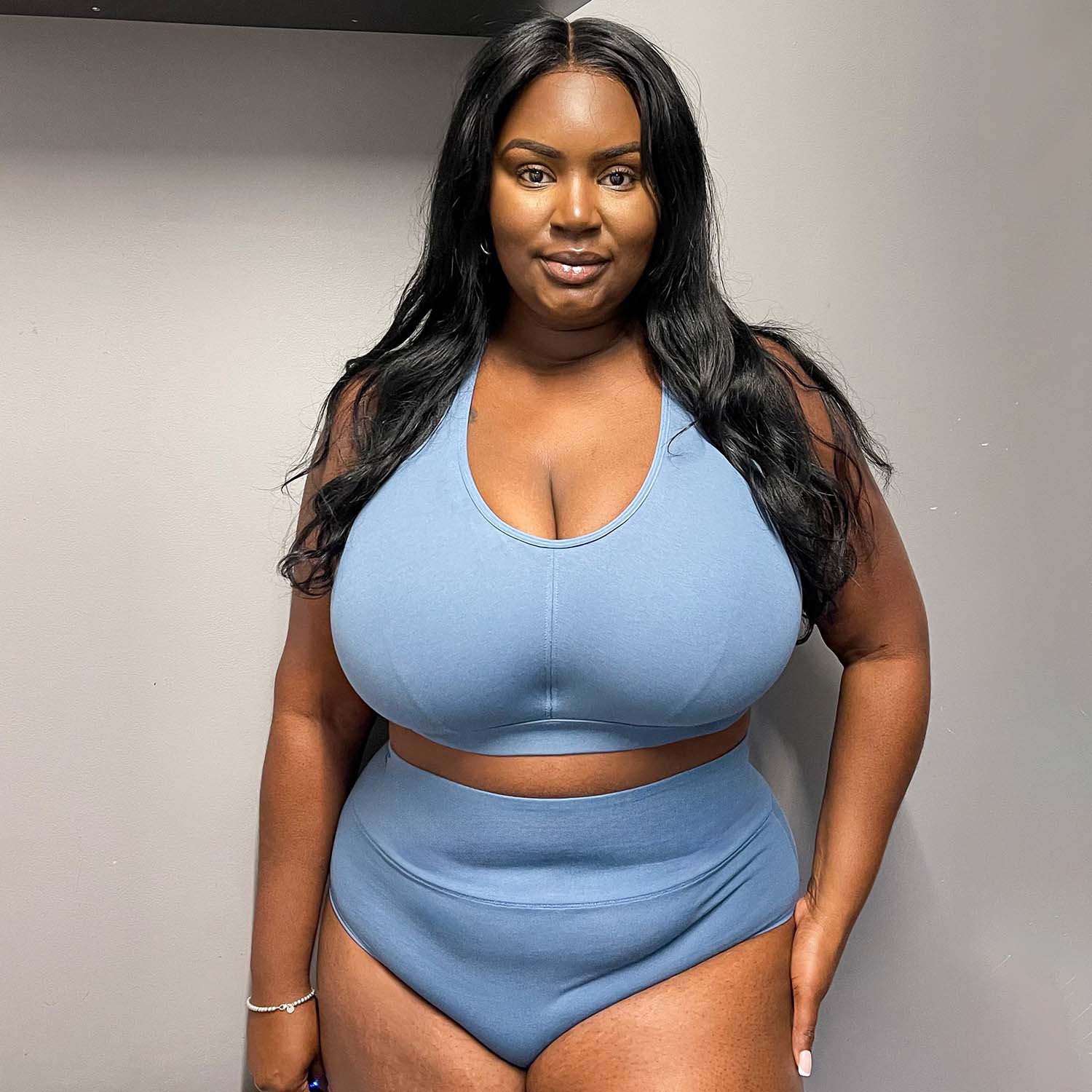 Organic Cotton Bra - Denim - Image 22