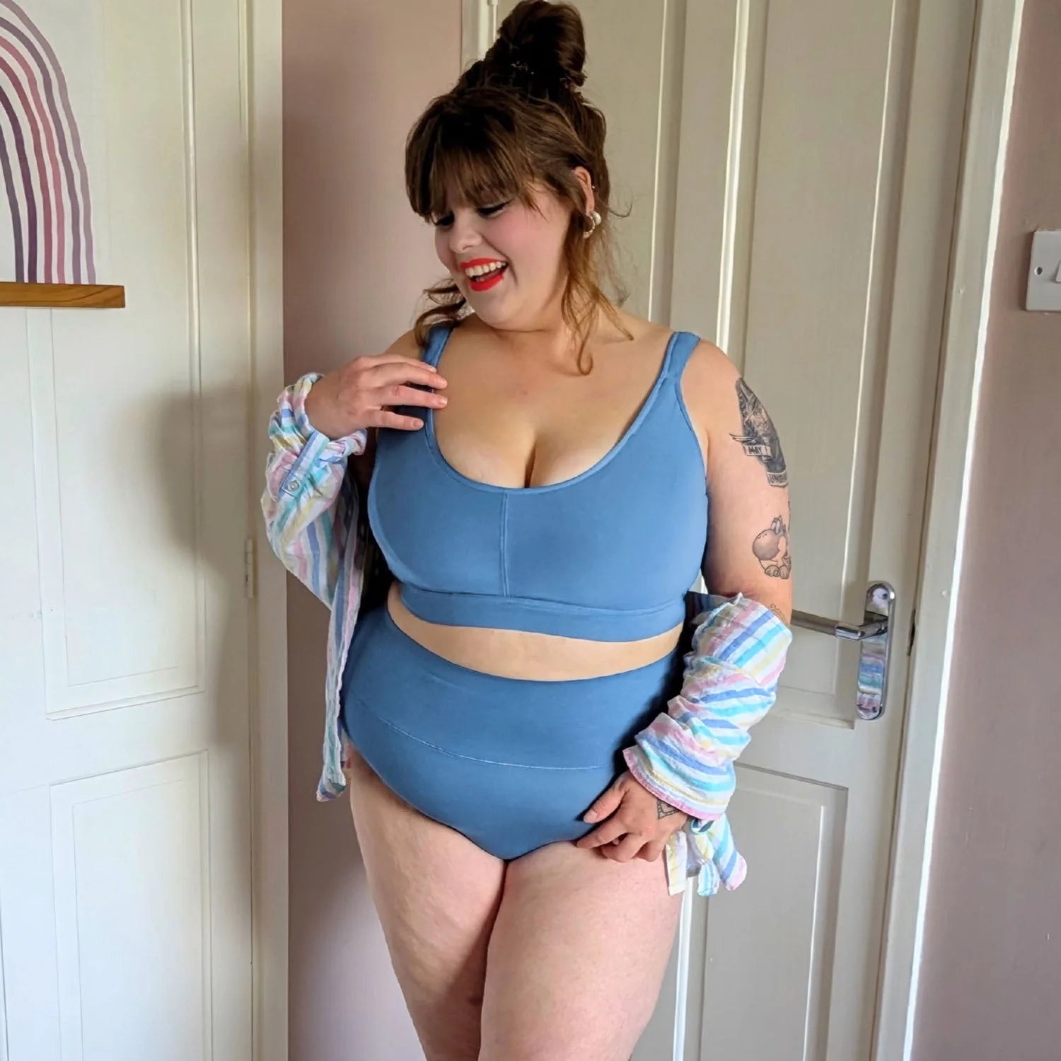 Organic Cotton Bra - Denim - Image 28