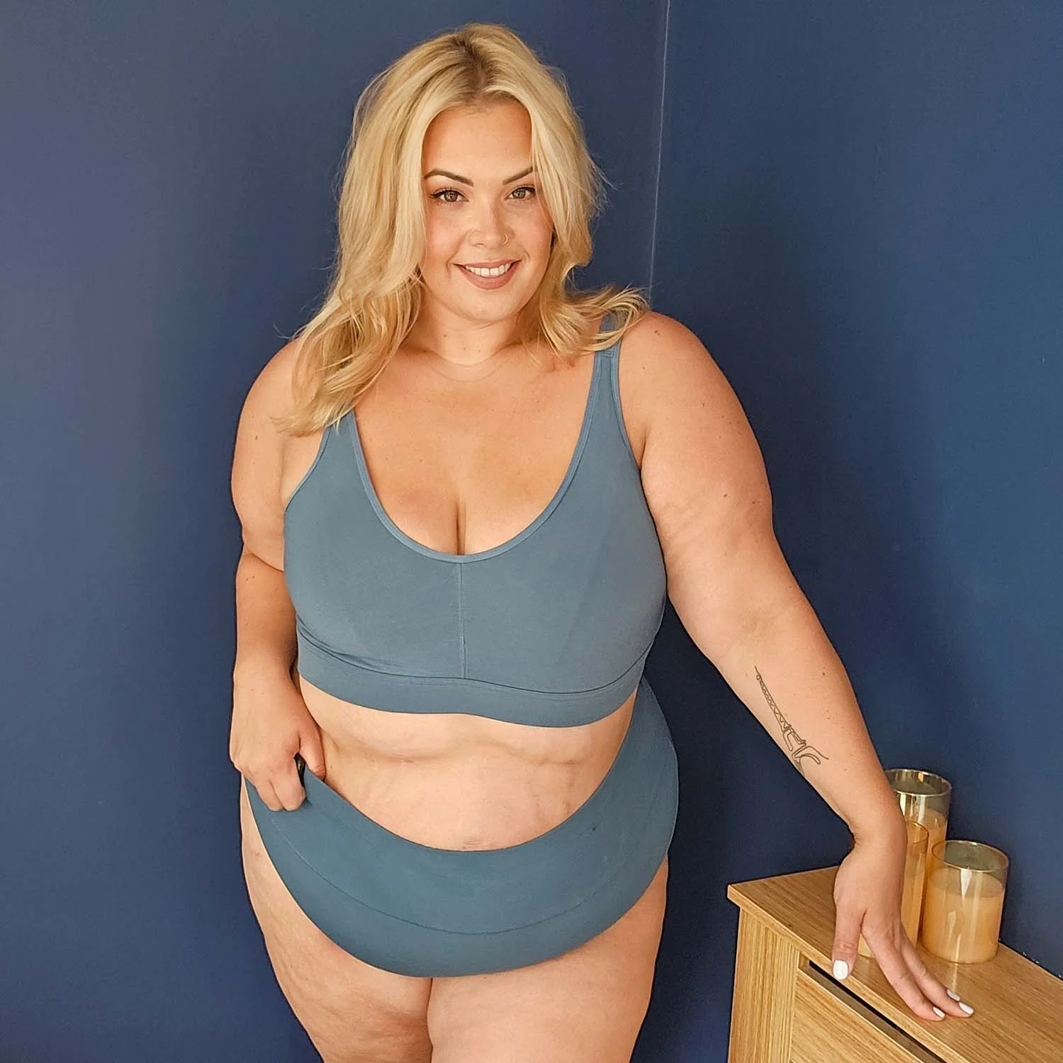 Organic Cotton Bra - Denim - Image 7