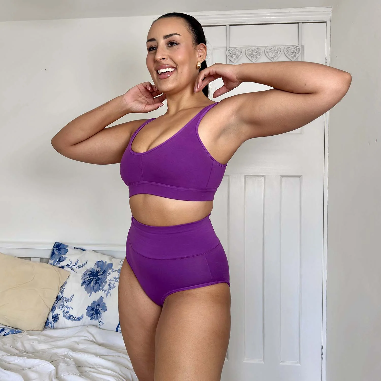 Organic Cotton Bra - Grape Escape - Image 22
