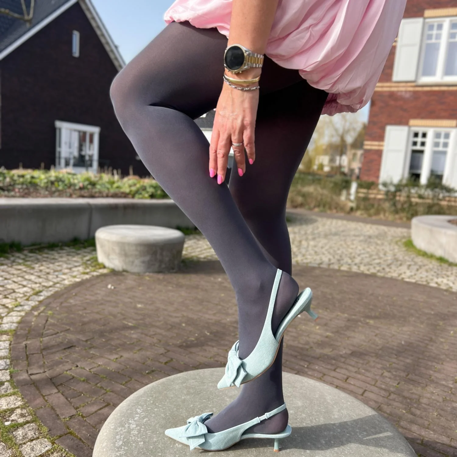 Stay Cool 80 Denier Tights - Slate - Image 2