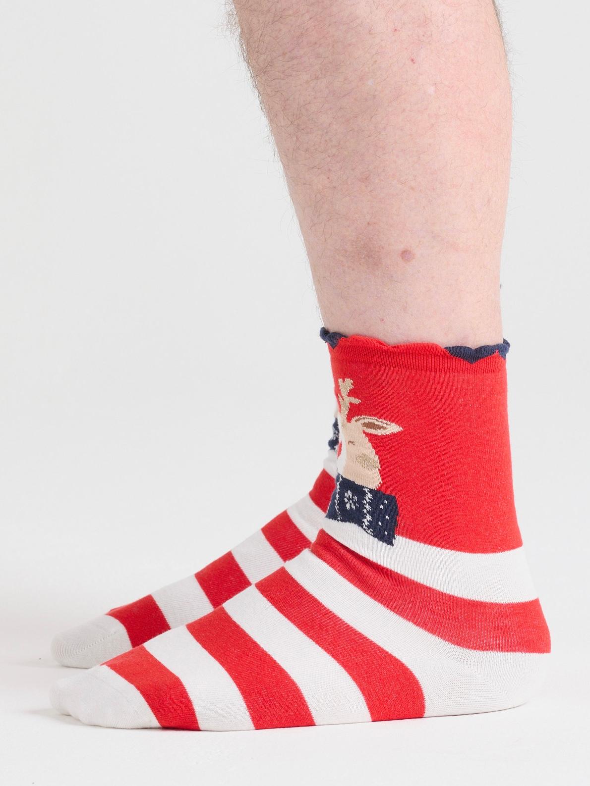 Cotton Ankle Socks - Reindeer - Image 3