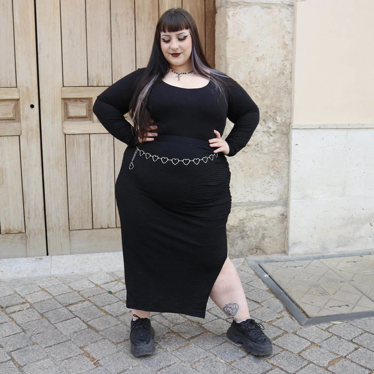 Long Sleeve Cotton Bodysuit - Black - Image 10