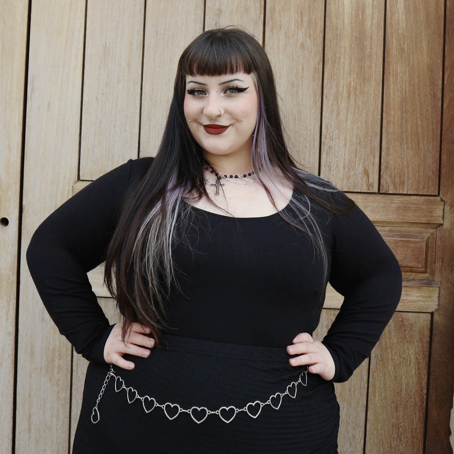 Long Sleeve Cotton Bodysuit - Black - Image 12