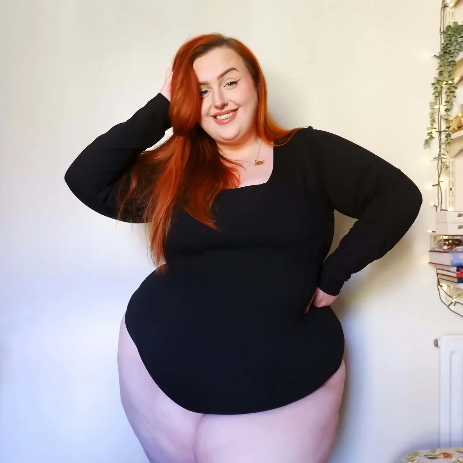 Long Sleeve Cotton Bodysuit - Black - Image 4
