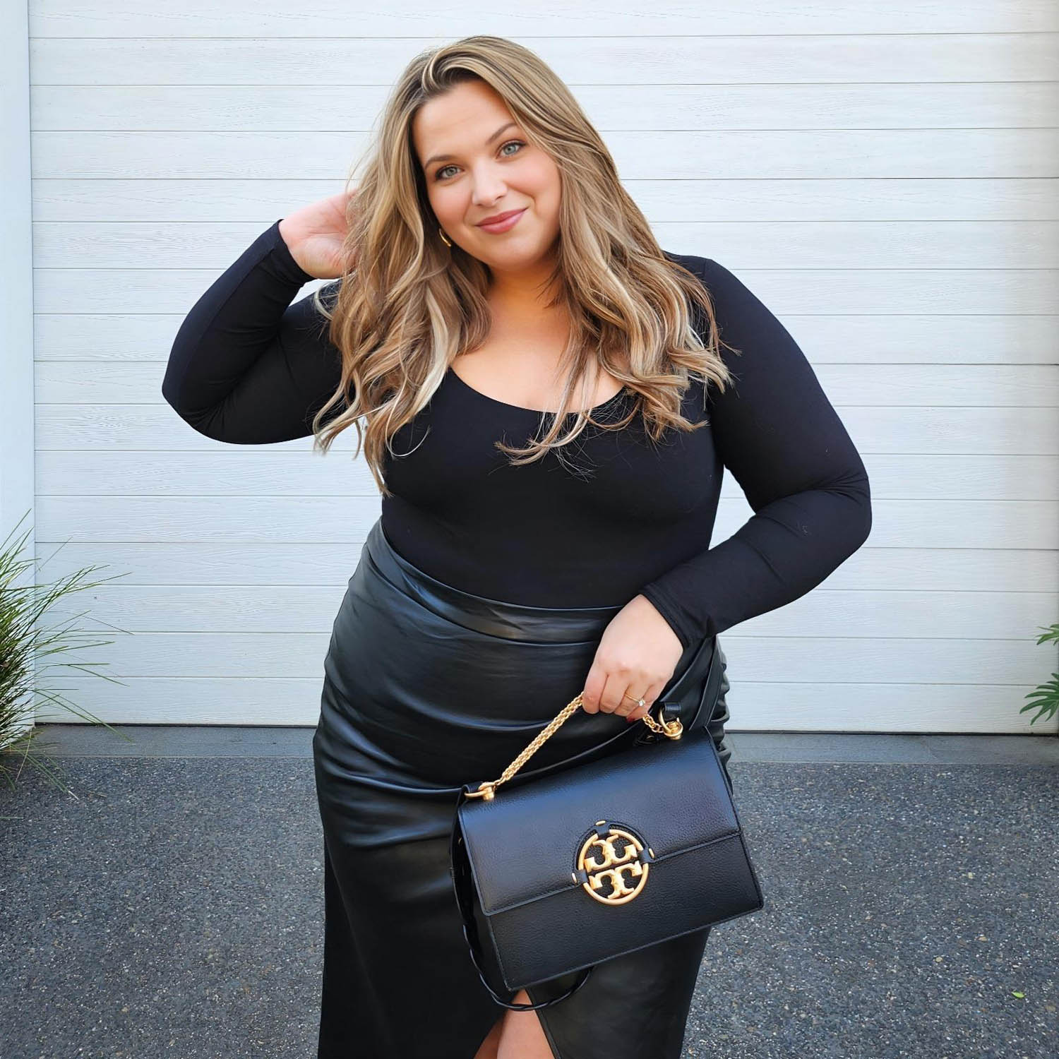 Long Sleeve Cotton Bodysuit - Black - Image 9