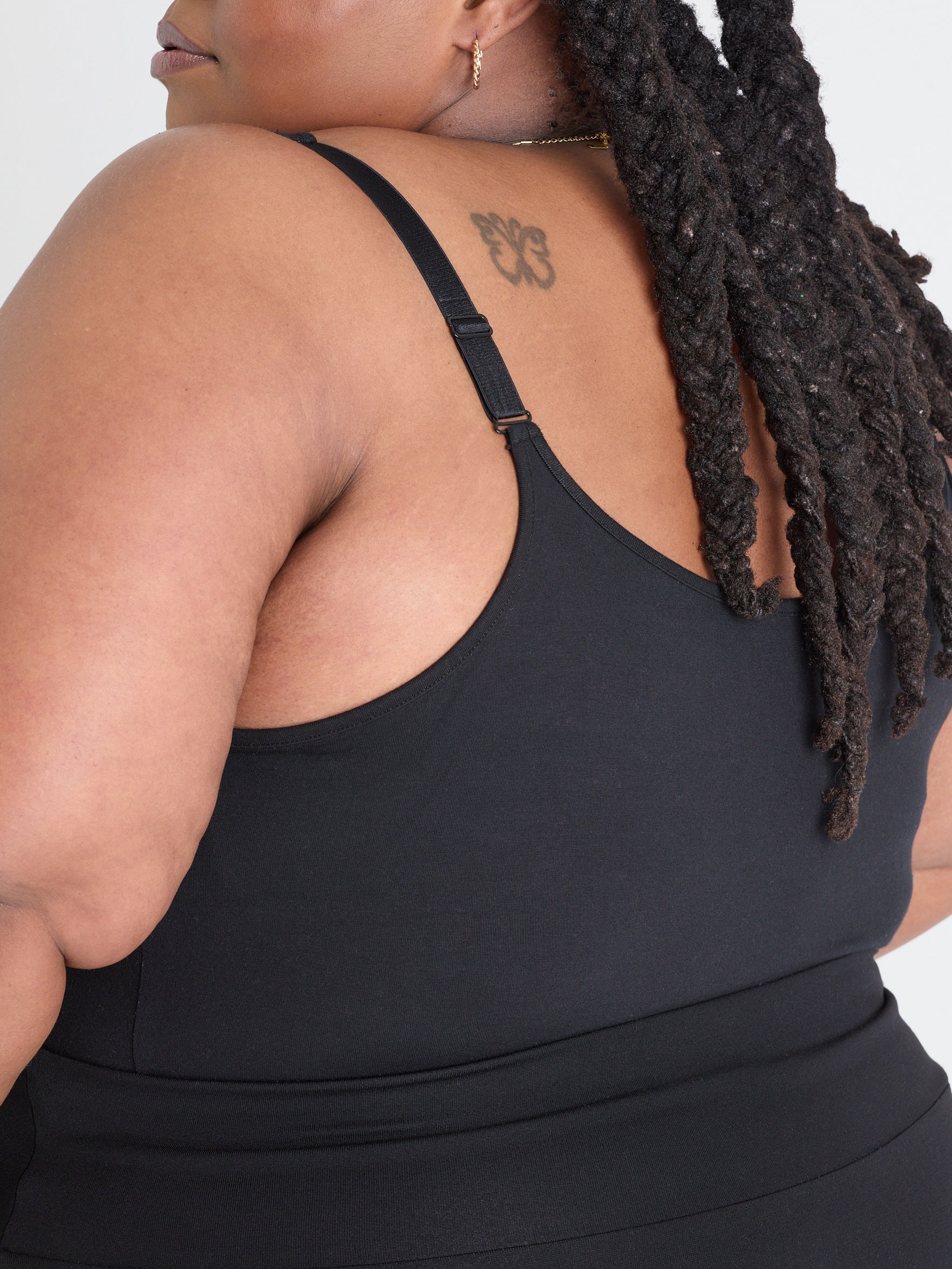Strappy Cotton Bodysuit - Black - Image 11