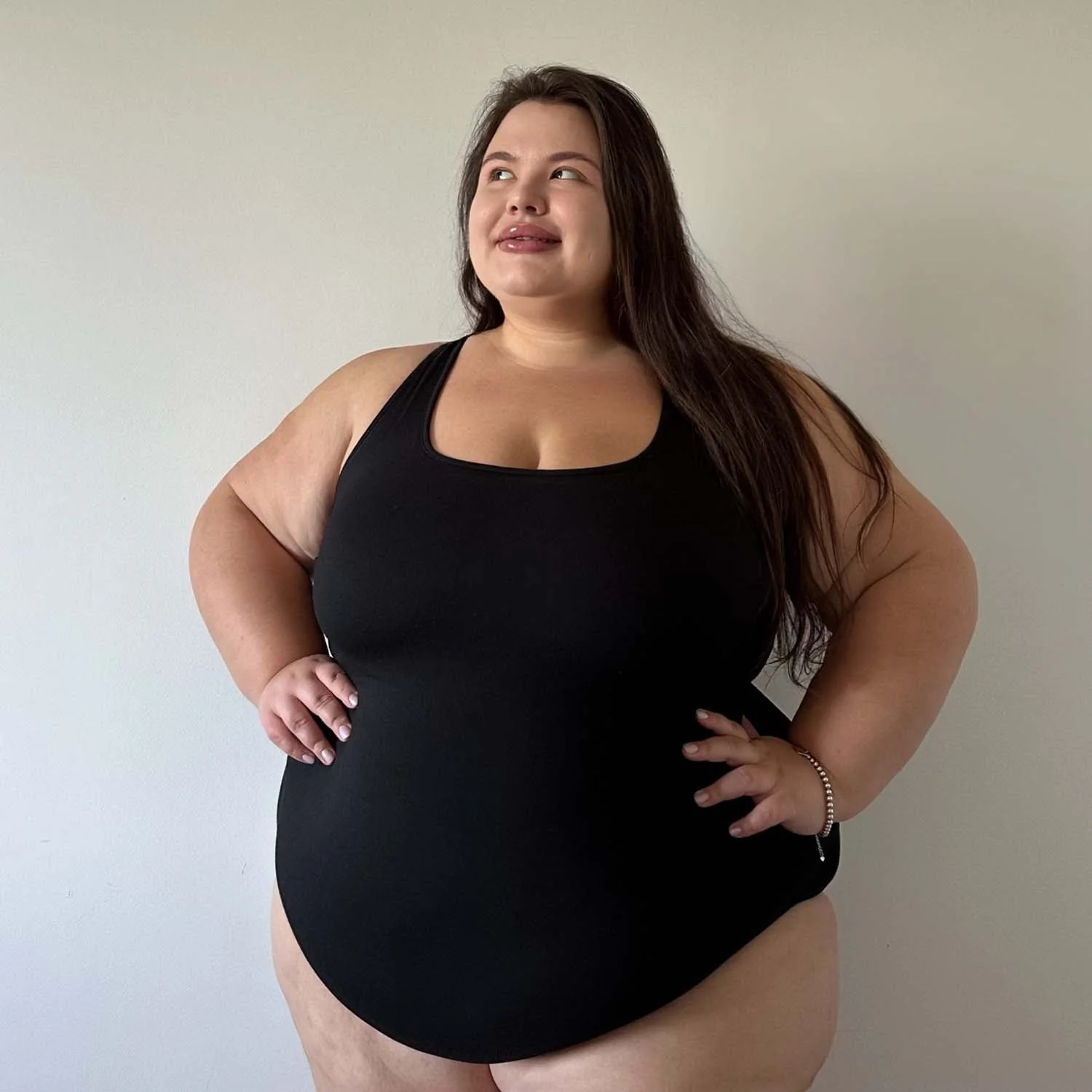 Strappy Cotton Bodysuit - Black - Image 9