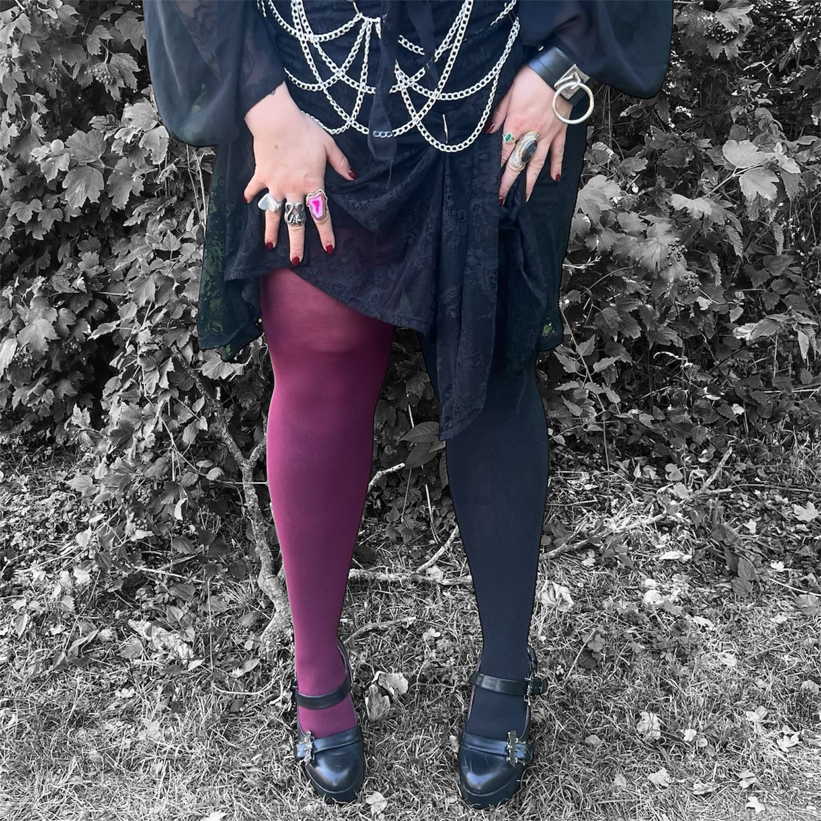 80 Denier Duo Tights - Crimson Shadow