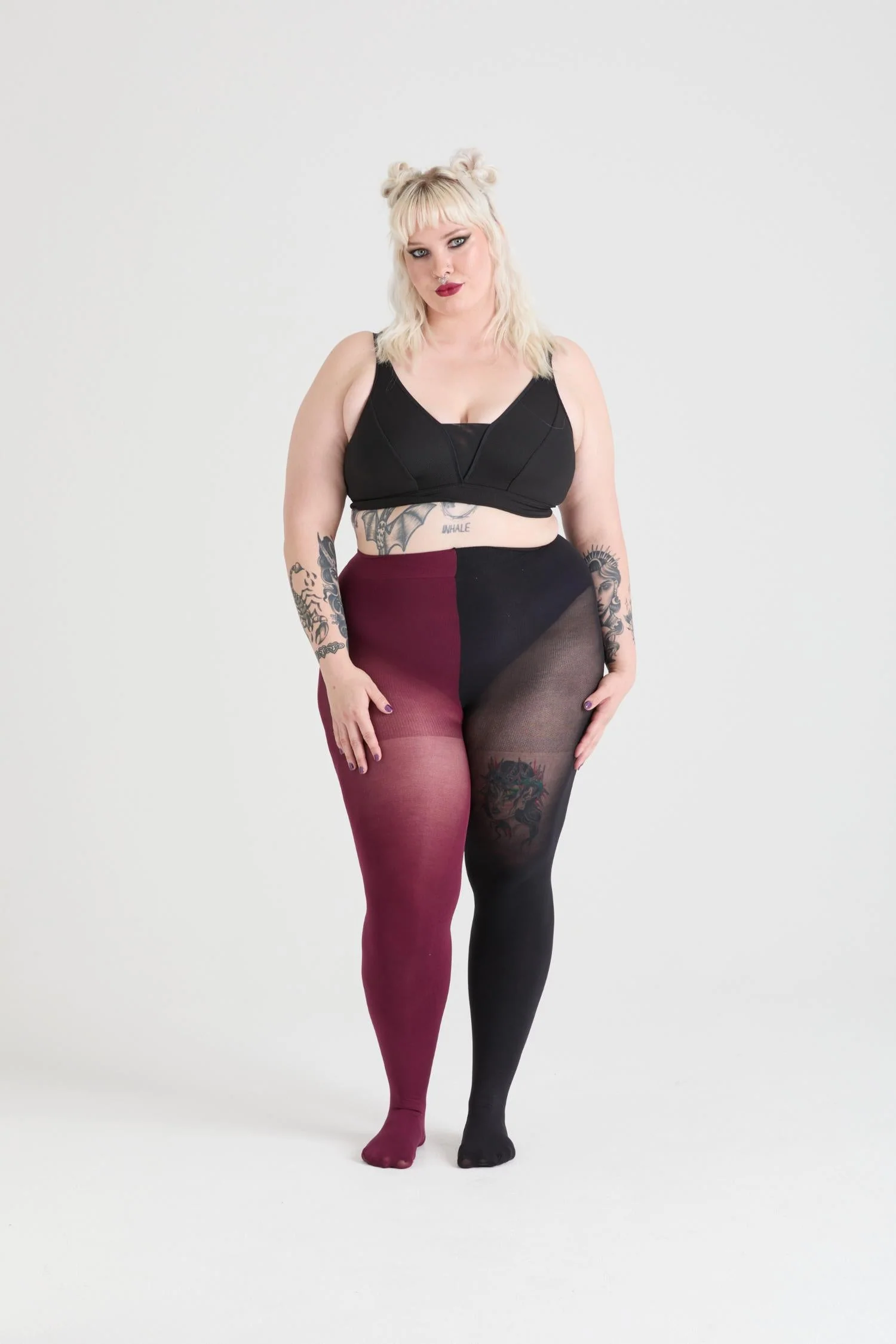 80 Denier Duo Tights - Crimson Shadow - Image 11
