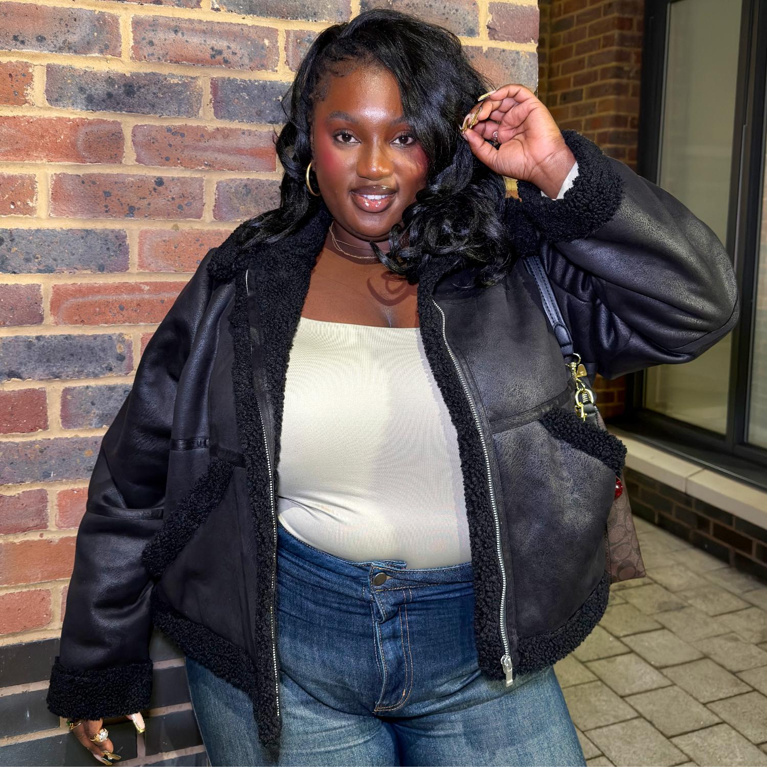 Bessie Aviator Jacket - Black - Image 14