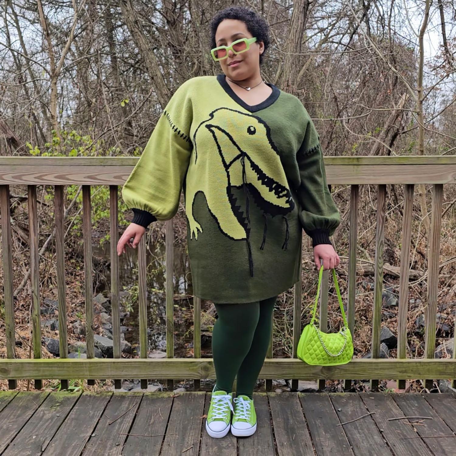 Dinosaur Jumper Dress - Rex - Image 3