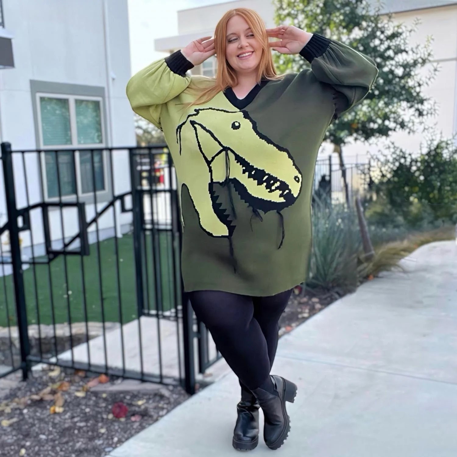 Dinosaur Jumper Dress - Rex - Image 9