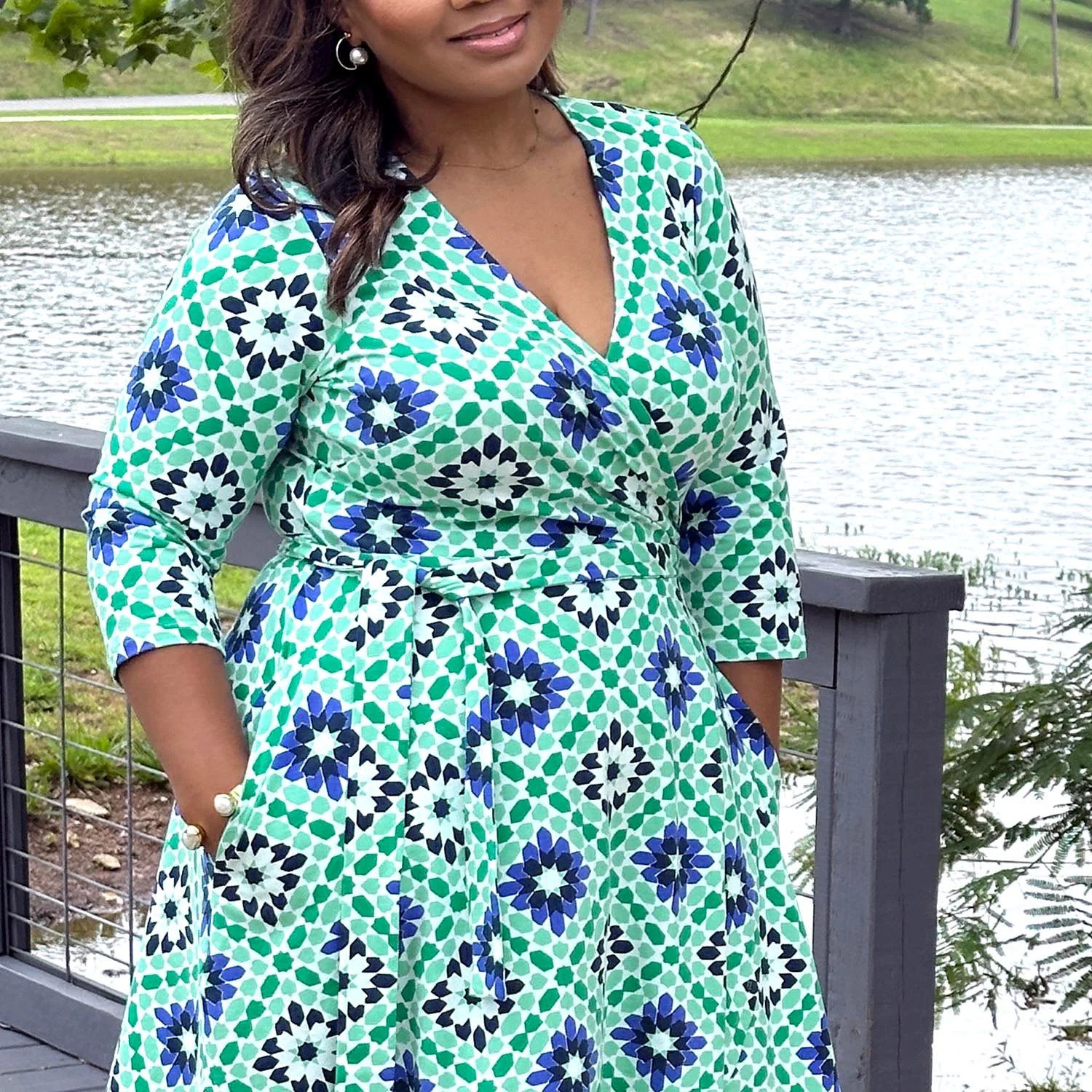 Wrap Dress - Blue Pearl - Image 10