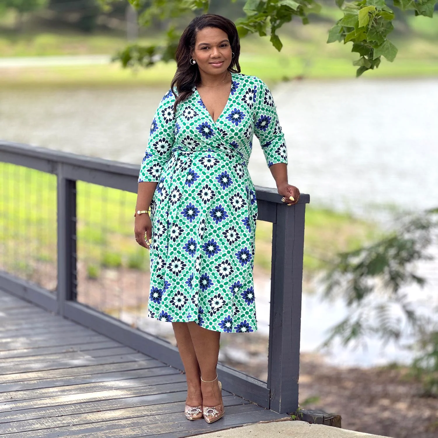 Wrap Dress - Blue Pearl - Image 3