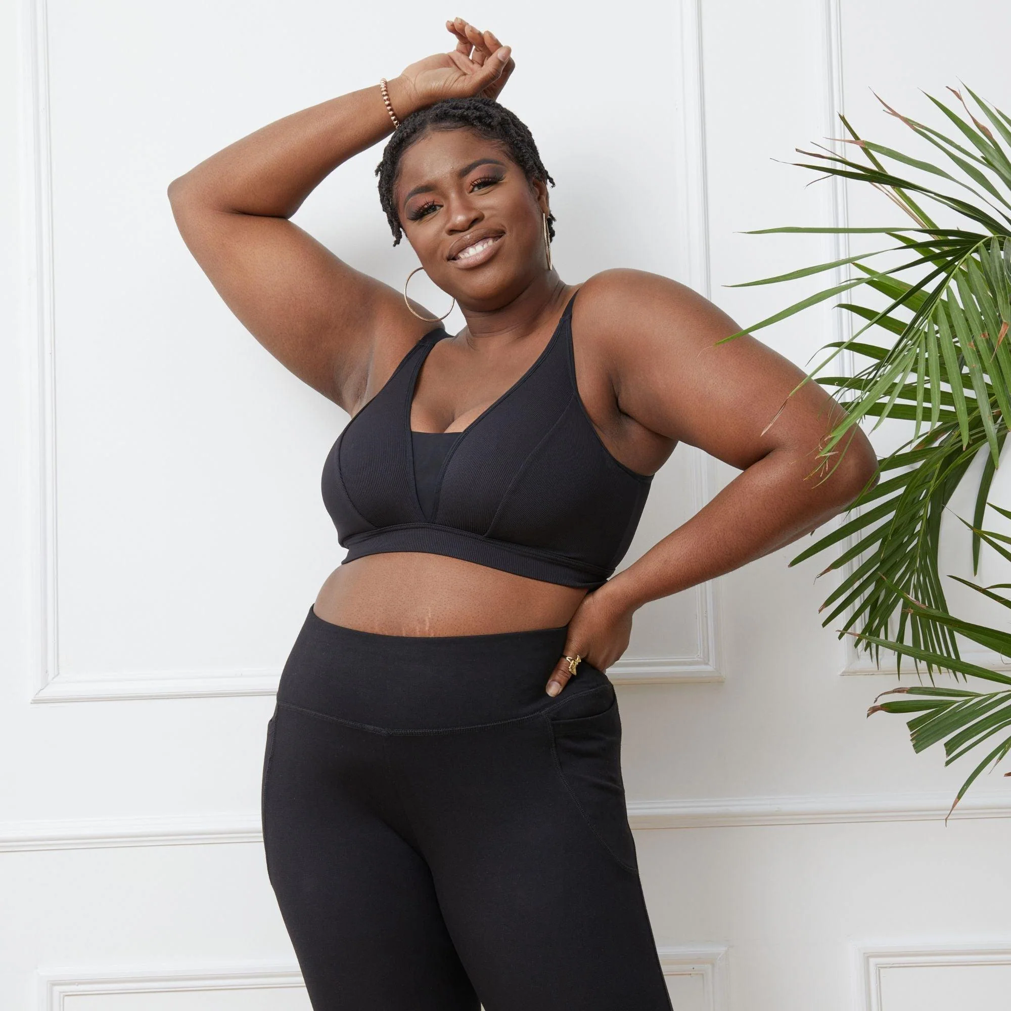 Everyday Ribbed Bra - Black - Image 15