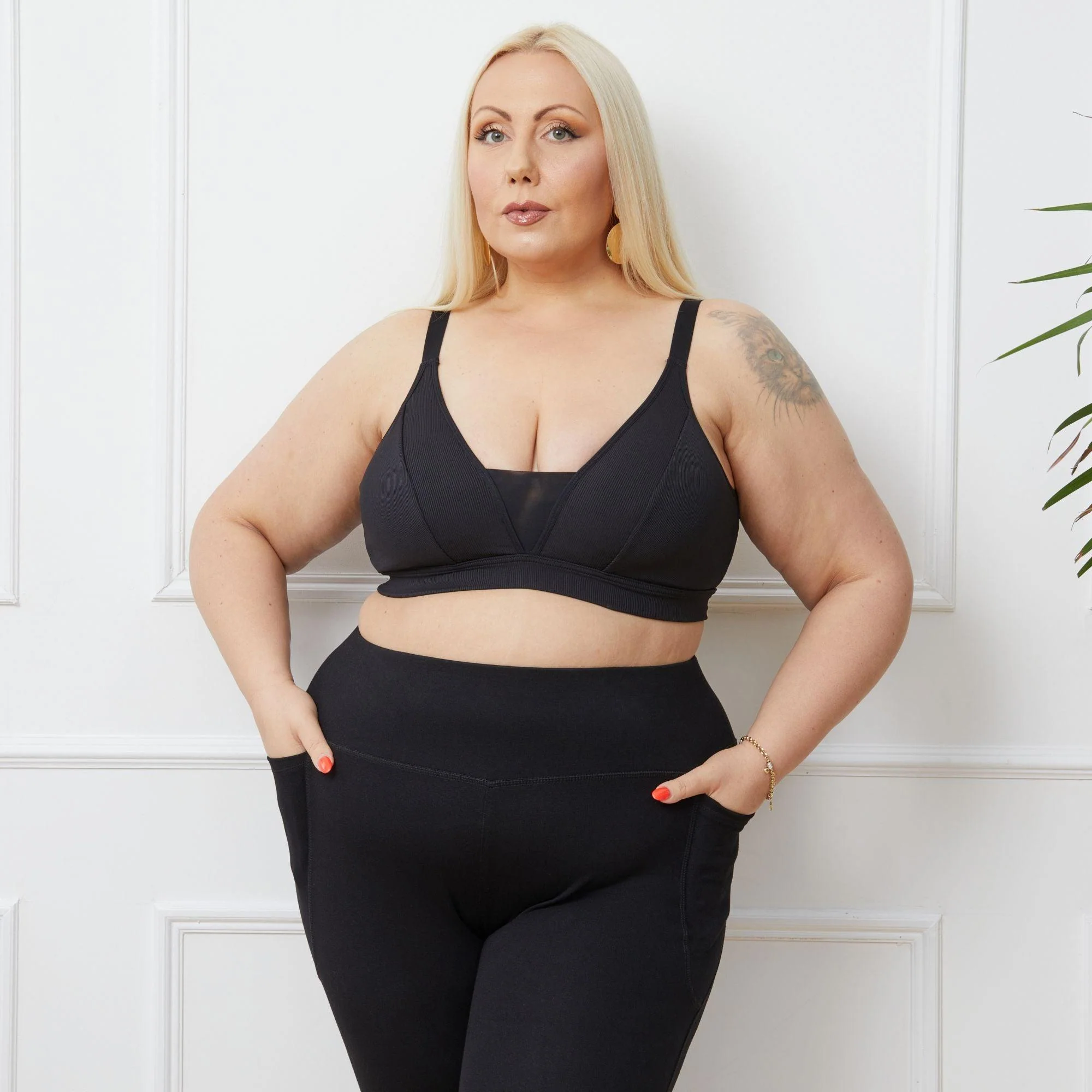 Everyday Ribbed Bra - Black - Image 21