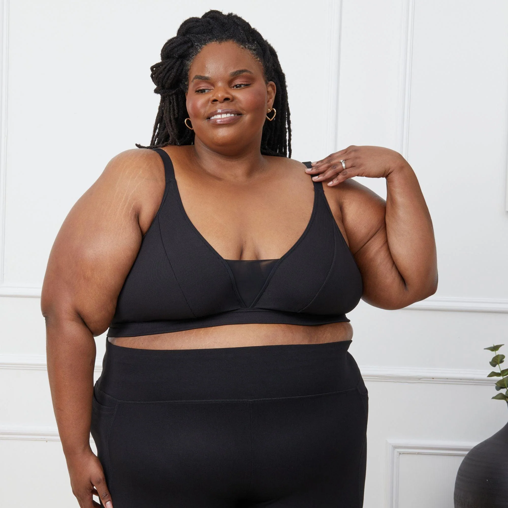 Everyday Ribbed Bra - Black - Image 5