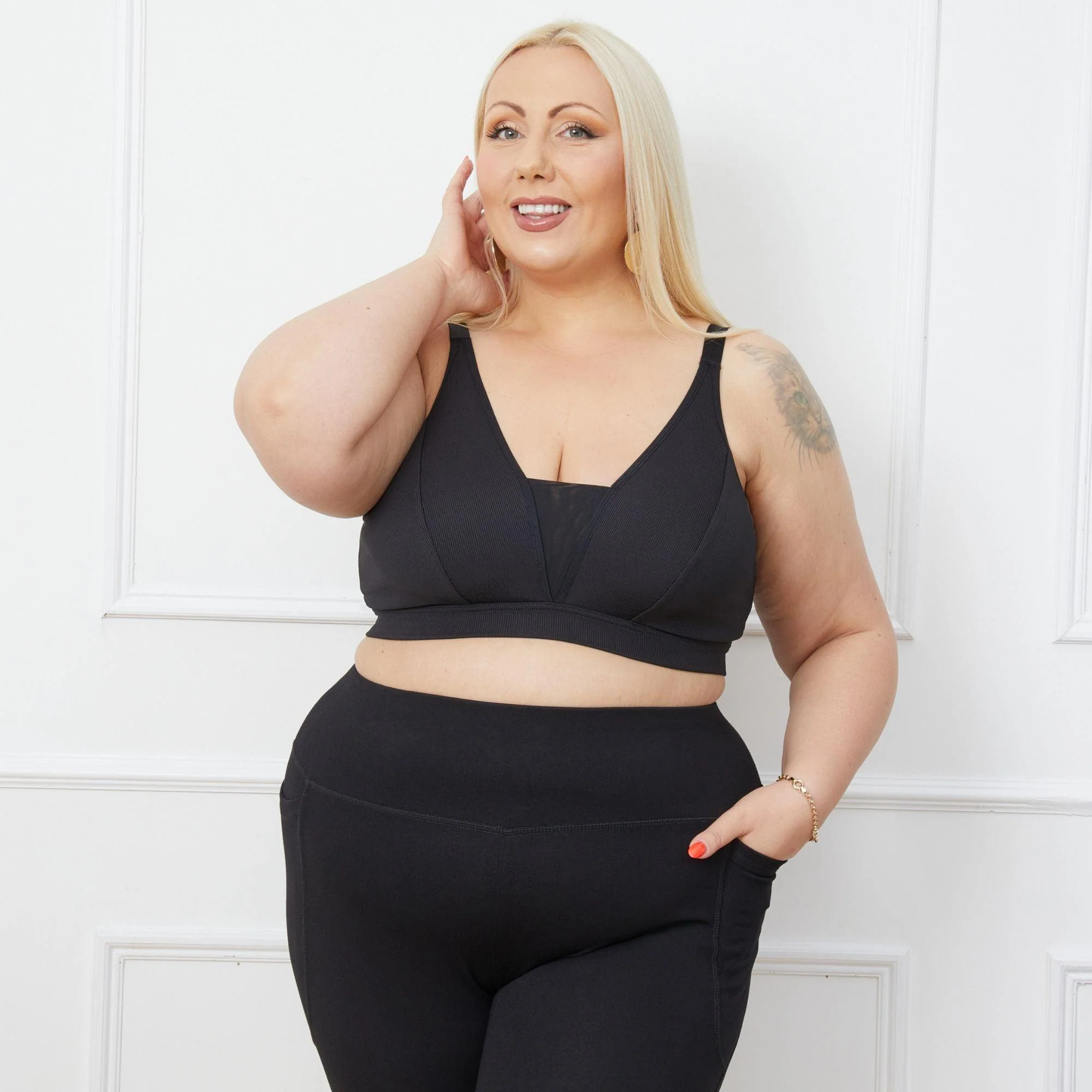 Everyday Ribbed Bra - Black - Image 8