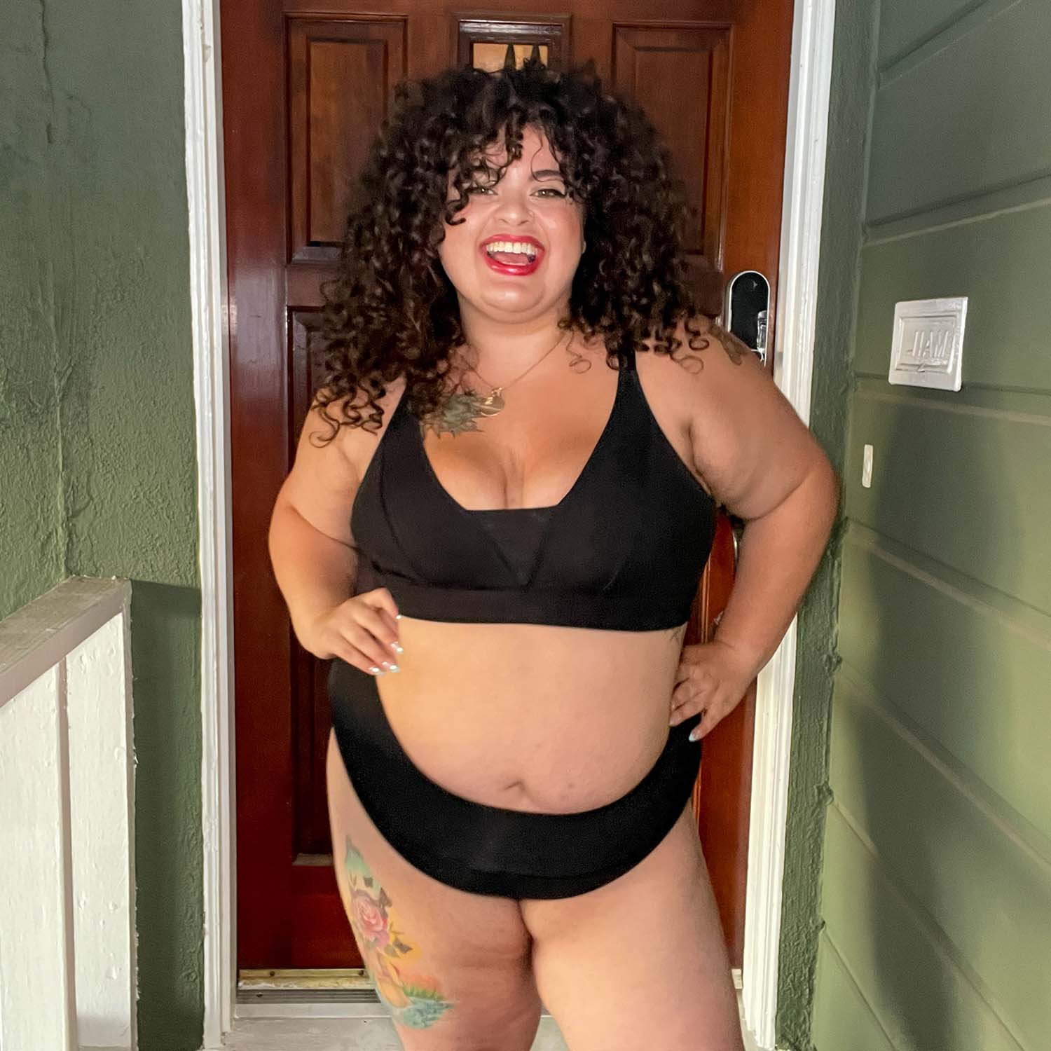 Everyday Ribbed Bra - Black - Image 9
