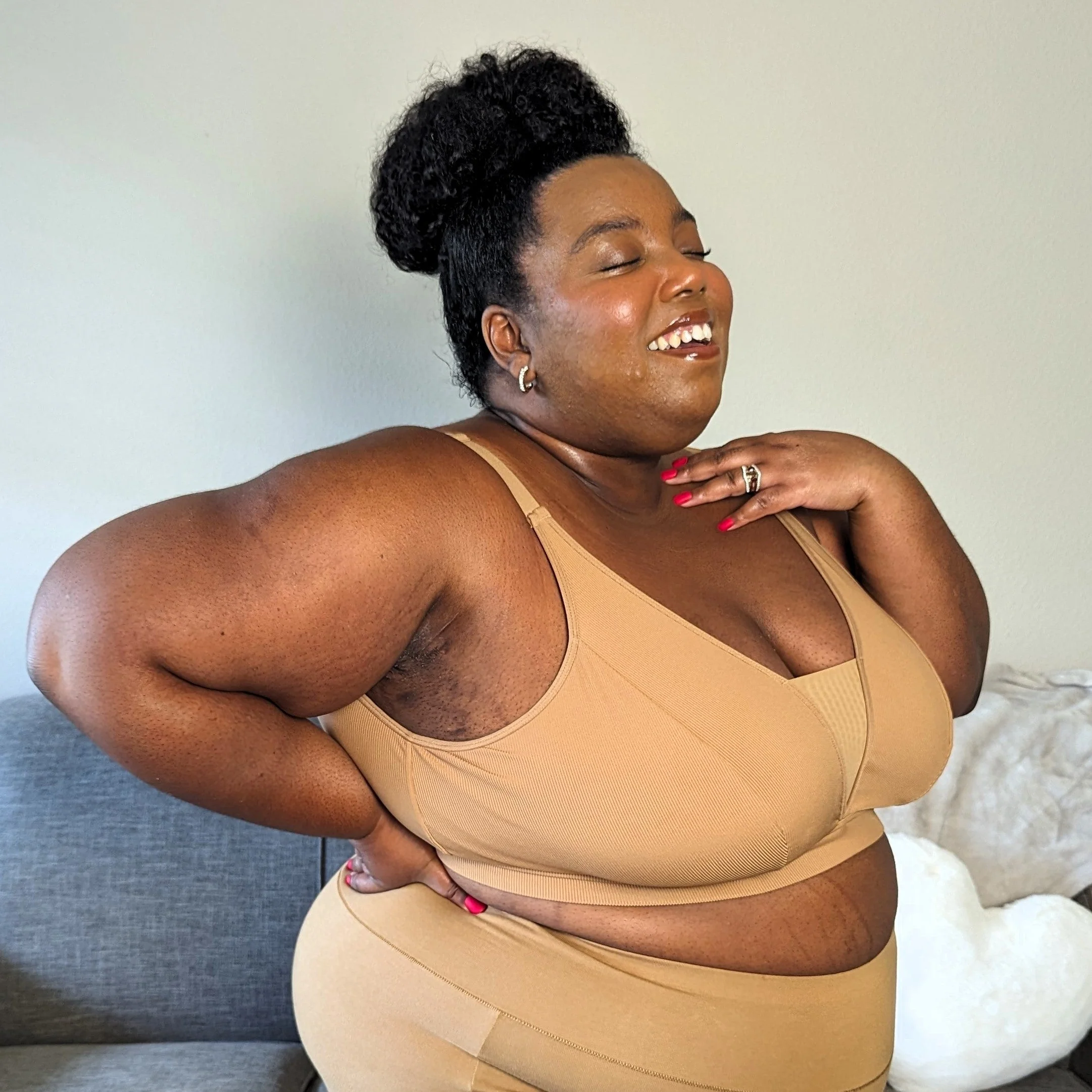 Everyday Ribbed Bra - Caramel - Image 6