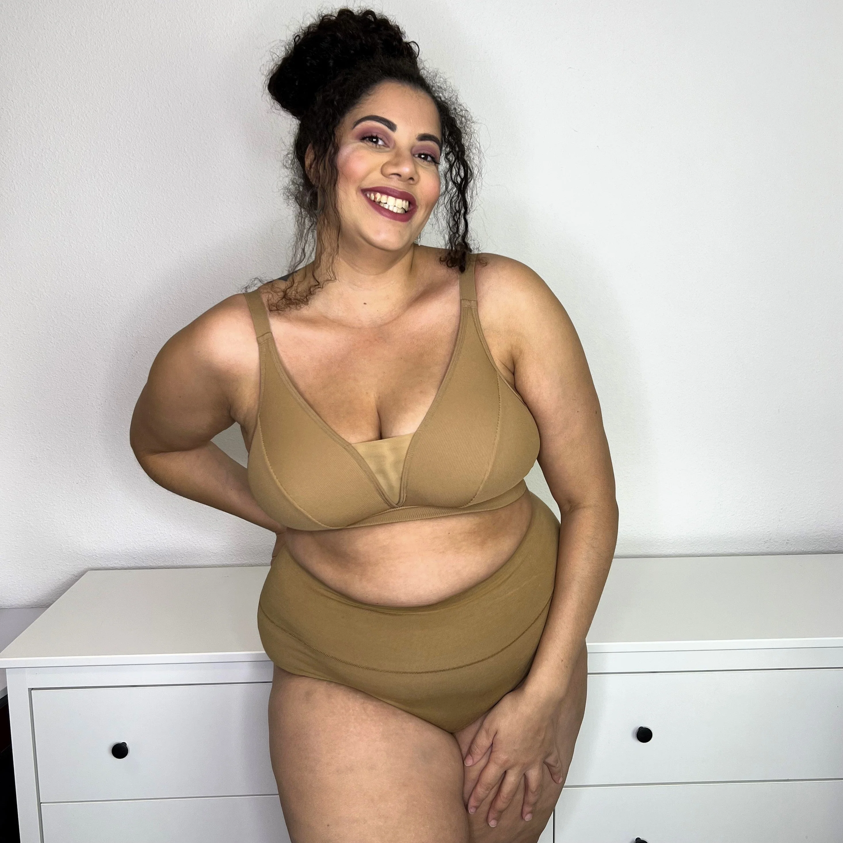 Everyday Ribbed Bra - Caramel - Image 7