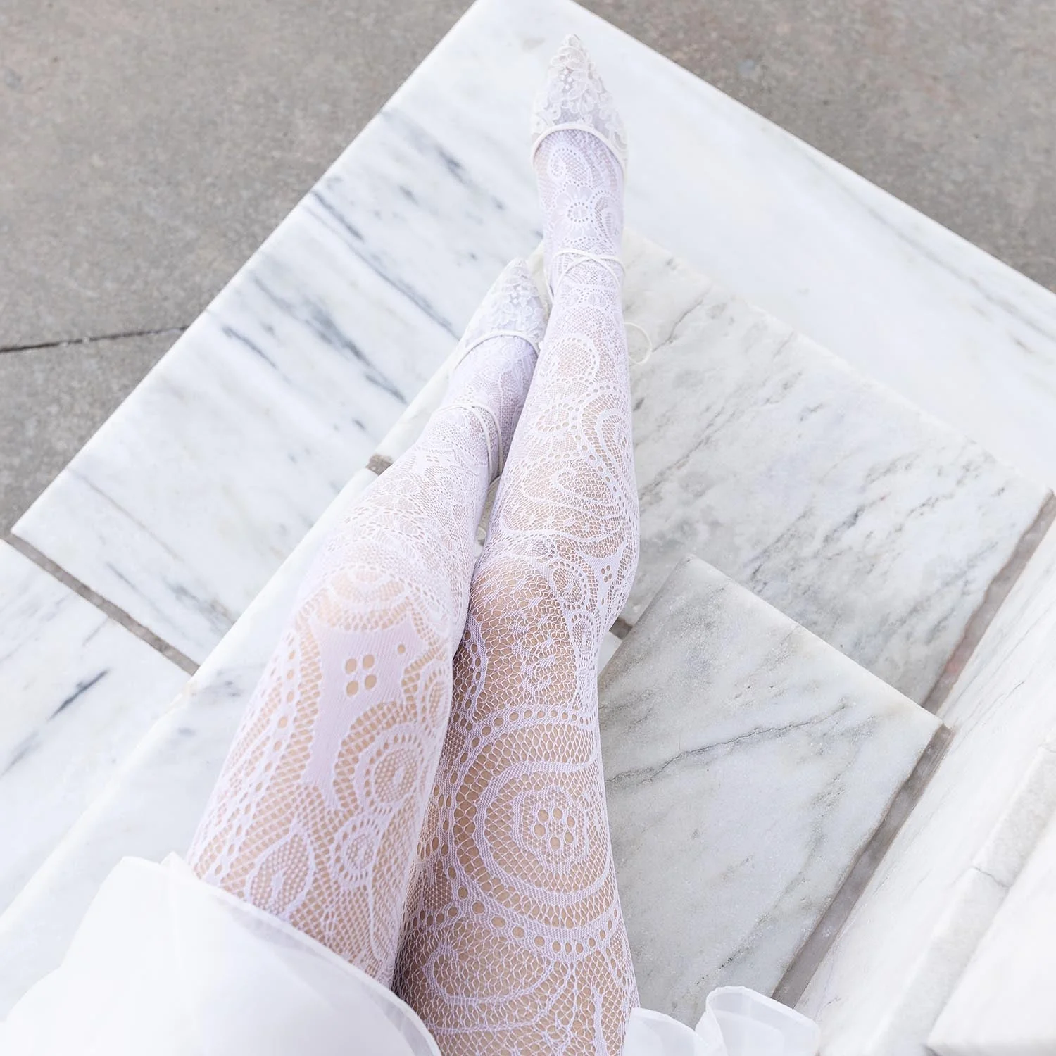 Botanical Fishnets - White - Image 12