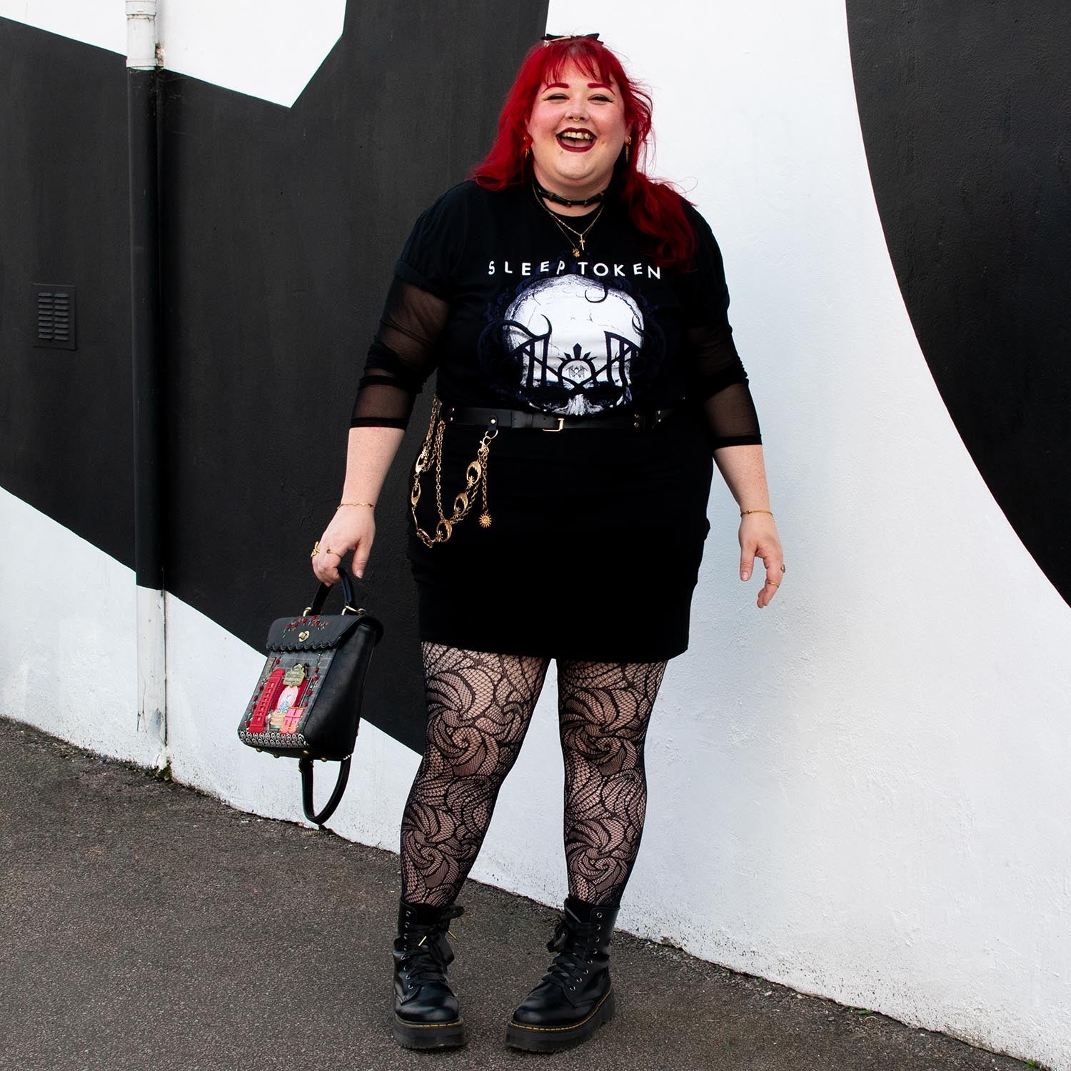 Thighs The Limit Fishnets - Timewarp - Black - Image 12