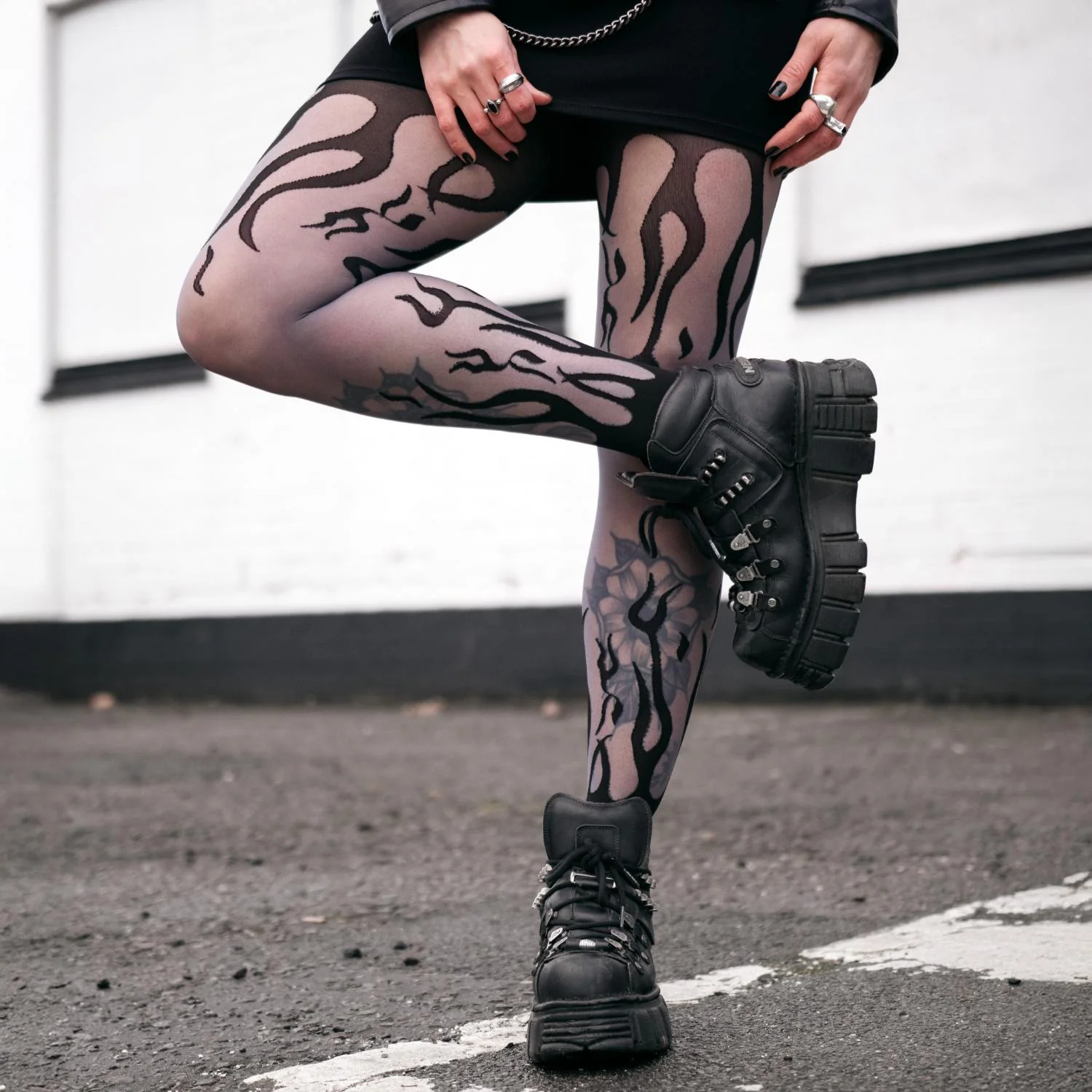 Sheer Tights - Flames - Image 7