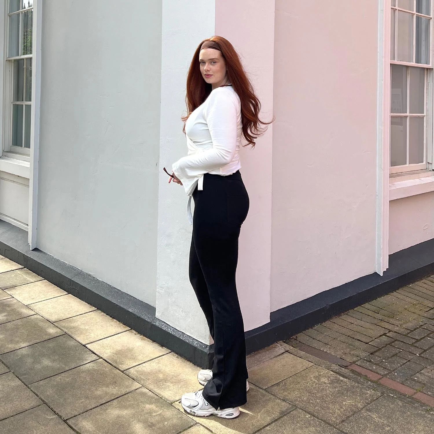 Squat-Proof Kick Flare Leggings - Black - Image 11