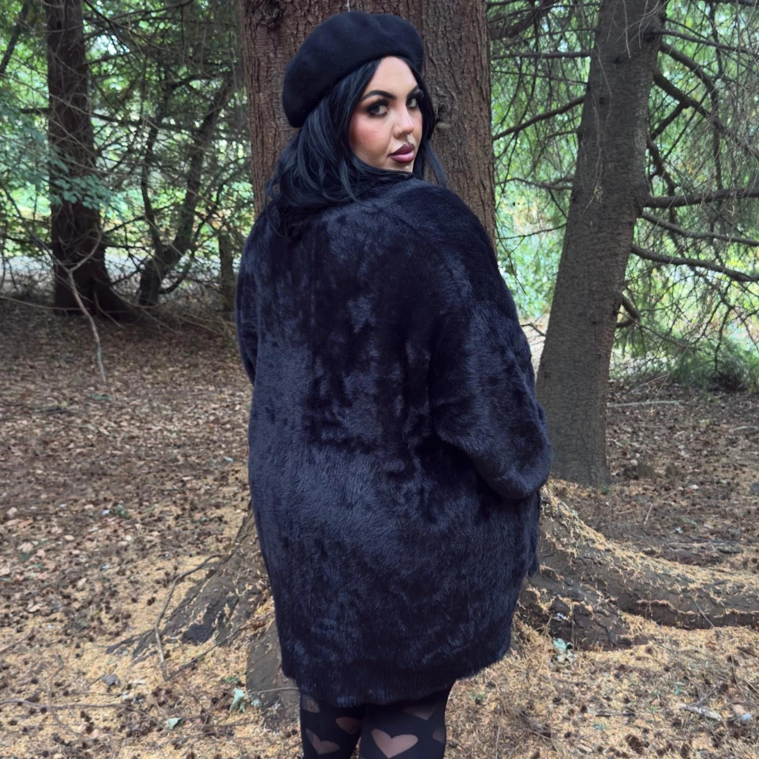 Fluffy Cardigan - Black - Image 12