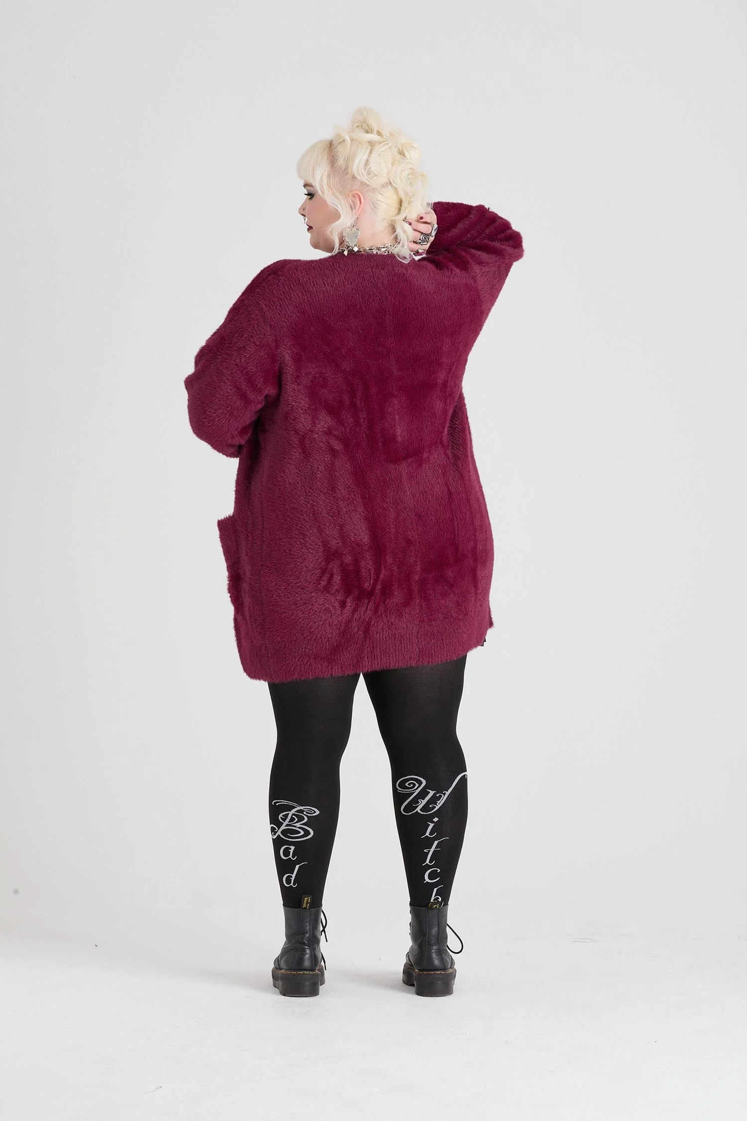 Fluffy Cardigan - Cherry - Image 11